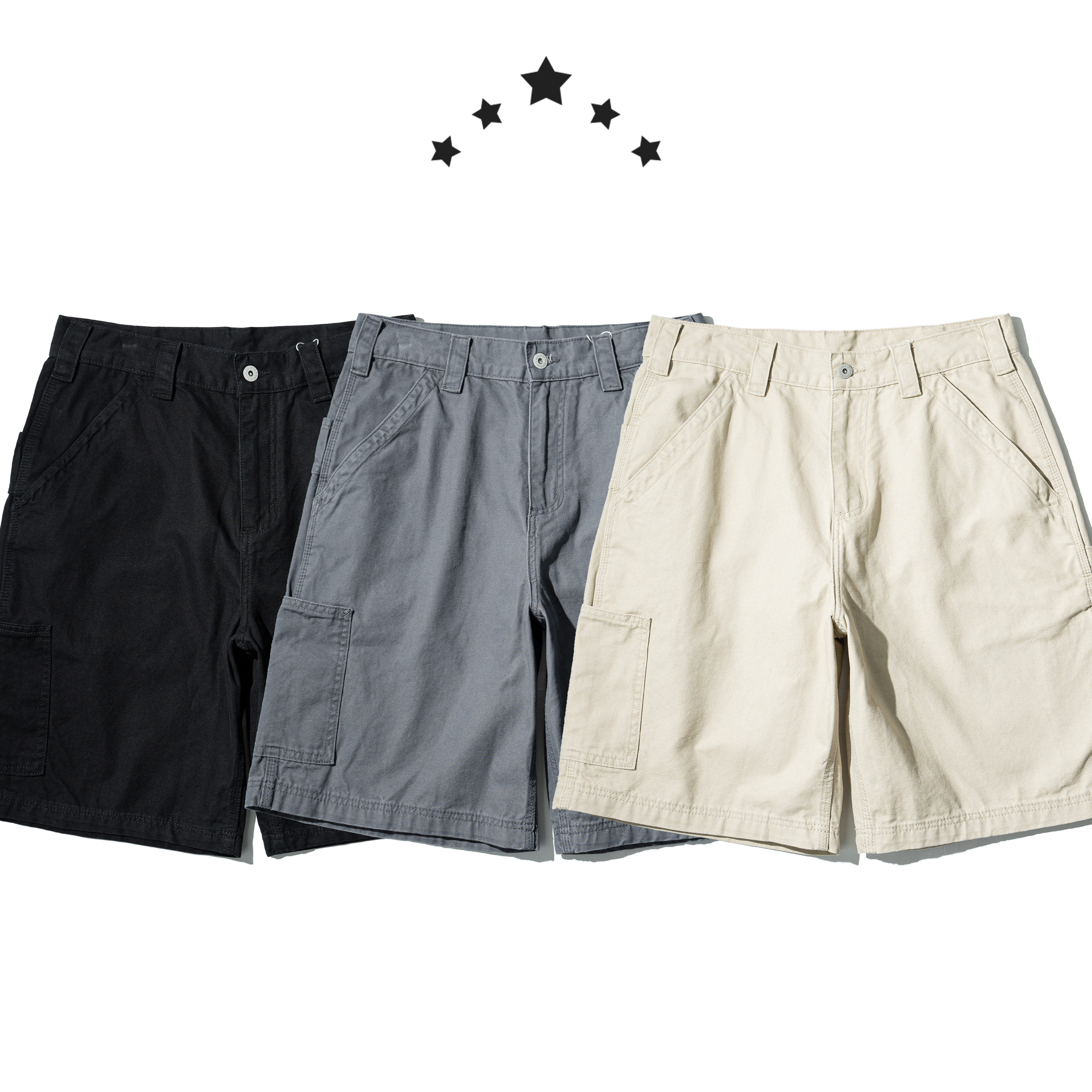 Double Knee Washed Shorts 水洗 畫家伐木 五分短褲 [PTR-487]