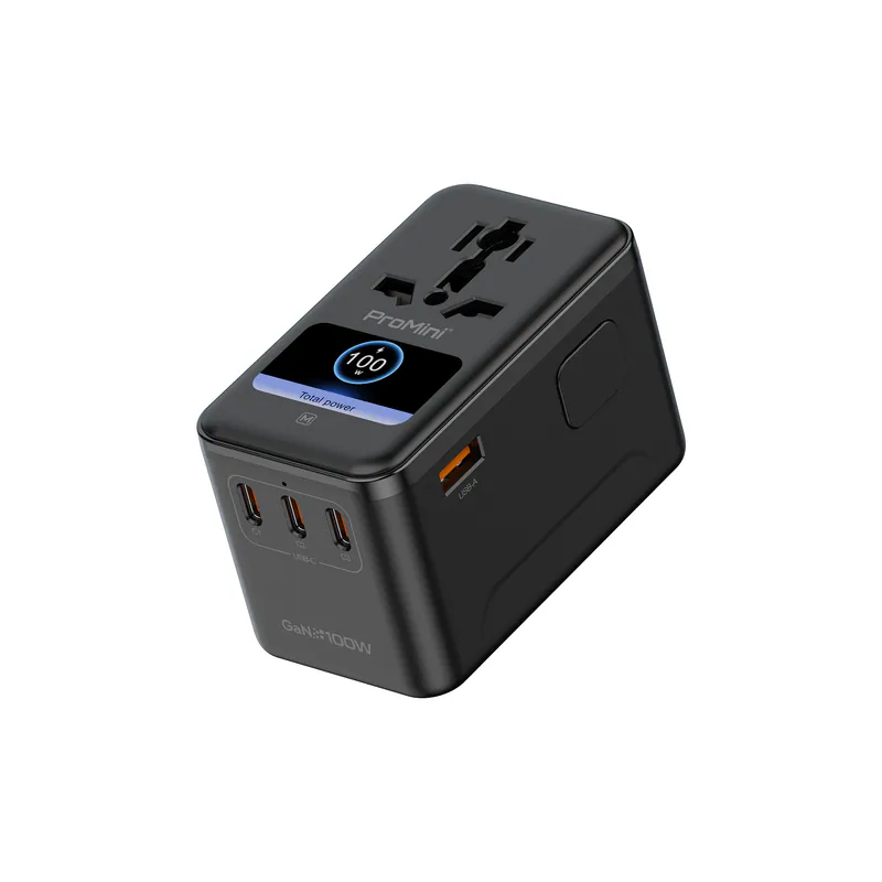 Magic-Pro ProMini BTA100P UI 彩屏 100W GaN 旅行快速充電插座｜多國插頭｜多口快充