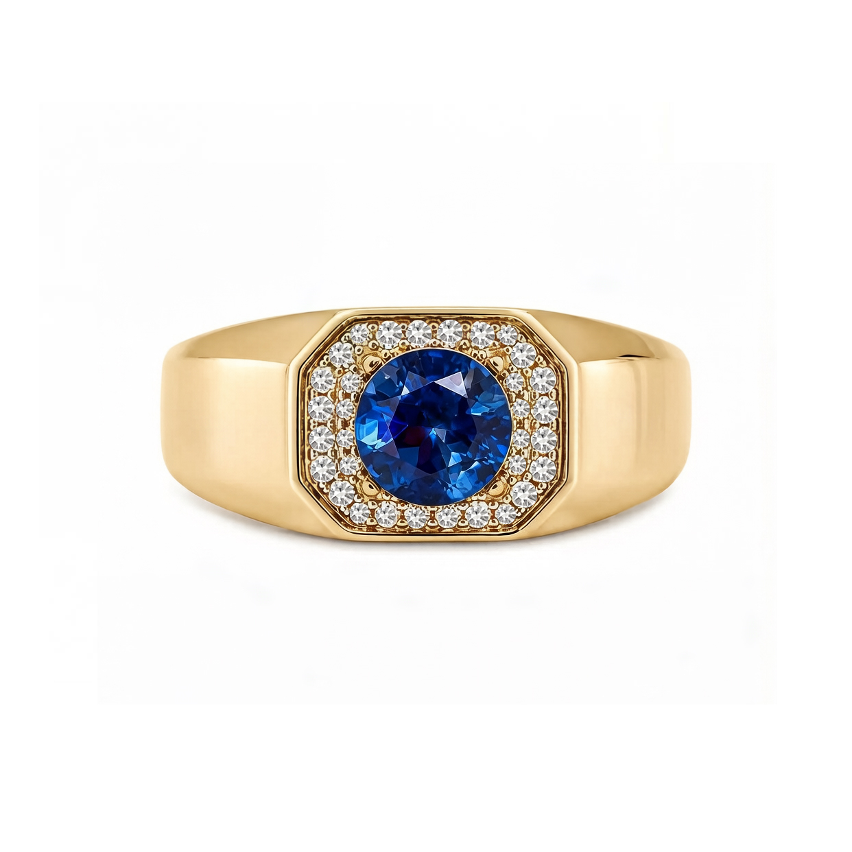 Deep Ocean Elegance | London Blue Topaz Men’s Ring