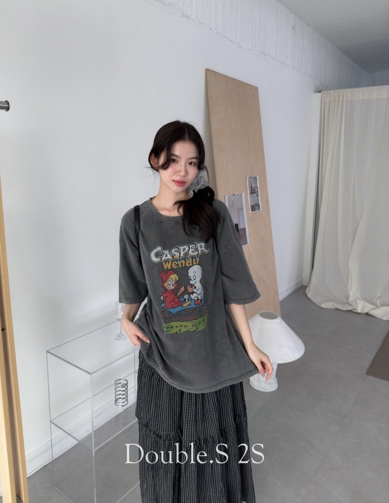 美式復古Casper精靈大TEE*2色