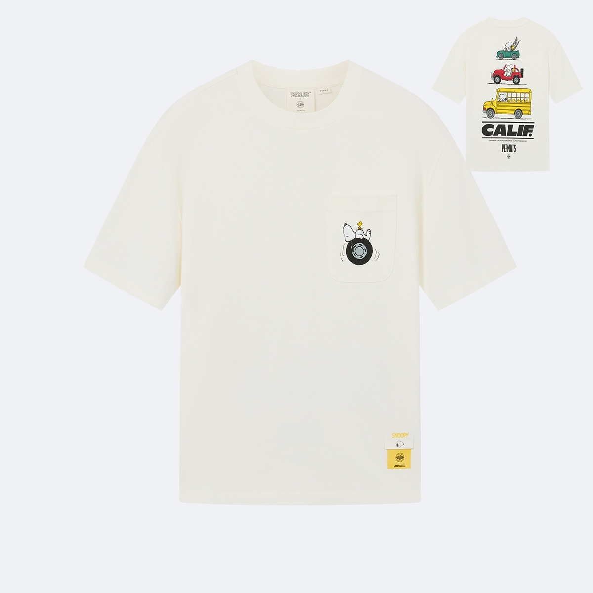 PALLADIUM x SNOOPY 印花圖案寬鬆全棉短袖口袋T裇