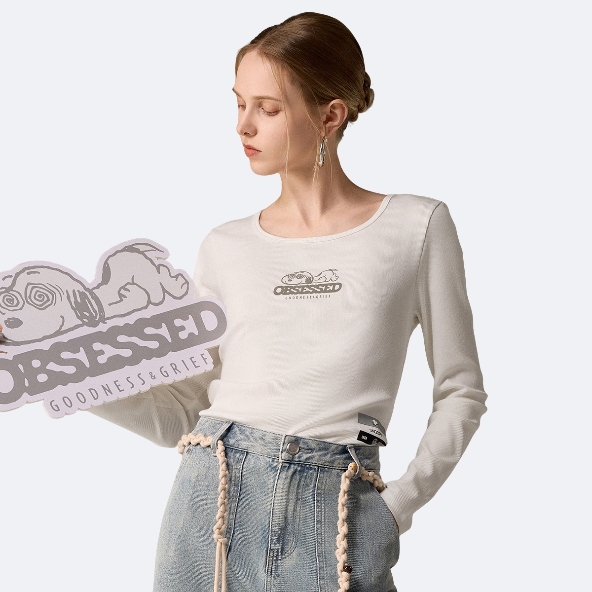 PALLADIUM x SNOOPY 女裝LOGO修身長袖T裇