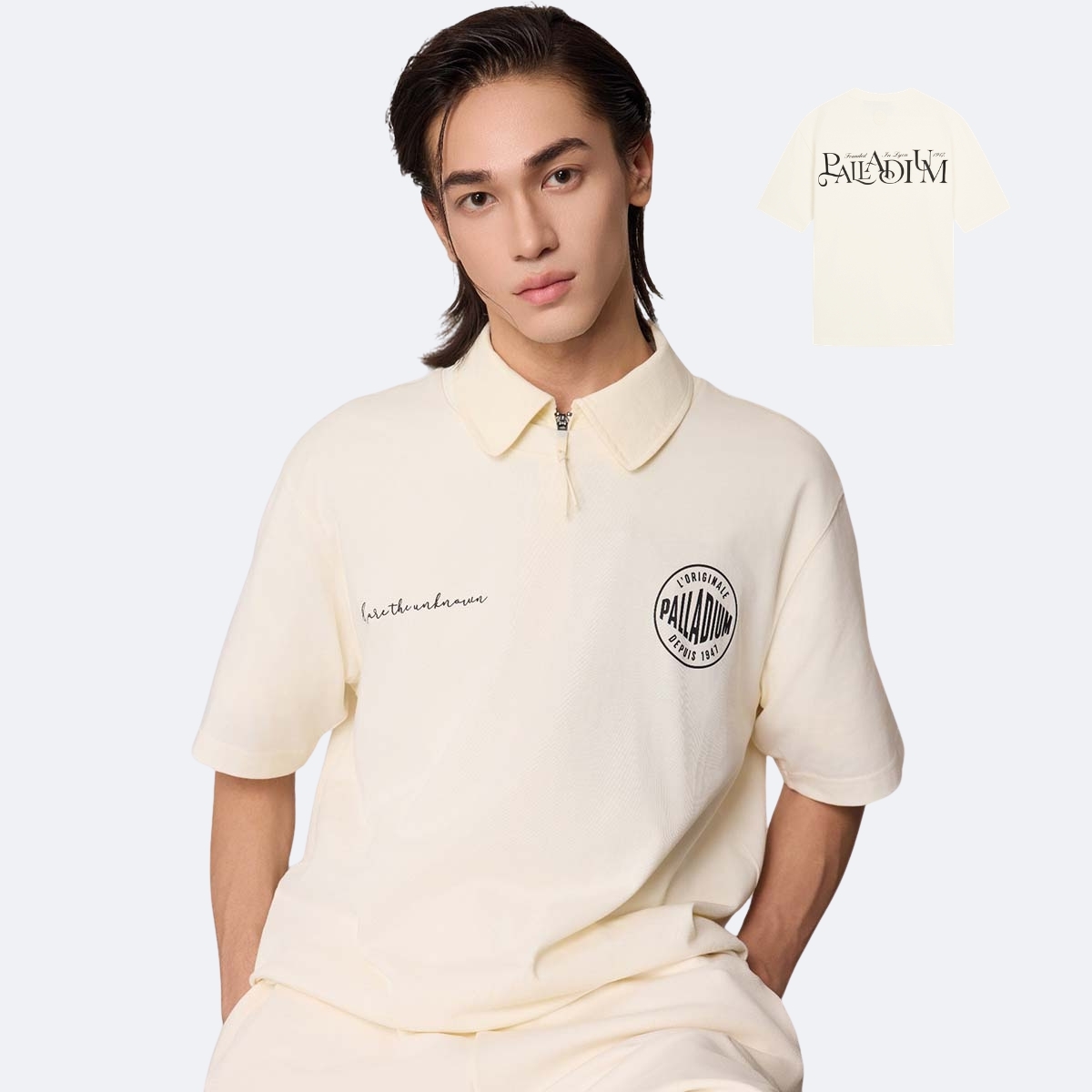 男裝 PALLADIUM LOGO 寬鬆落肩T裇
