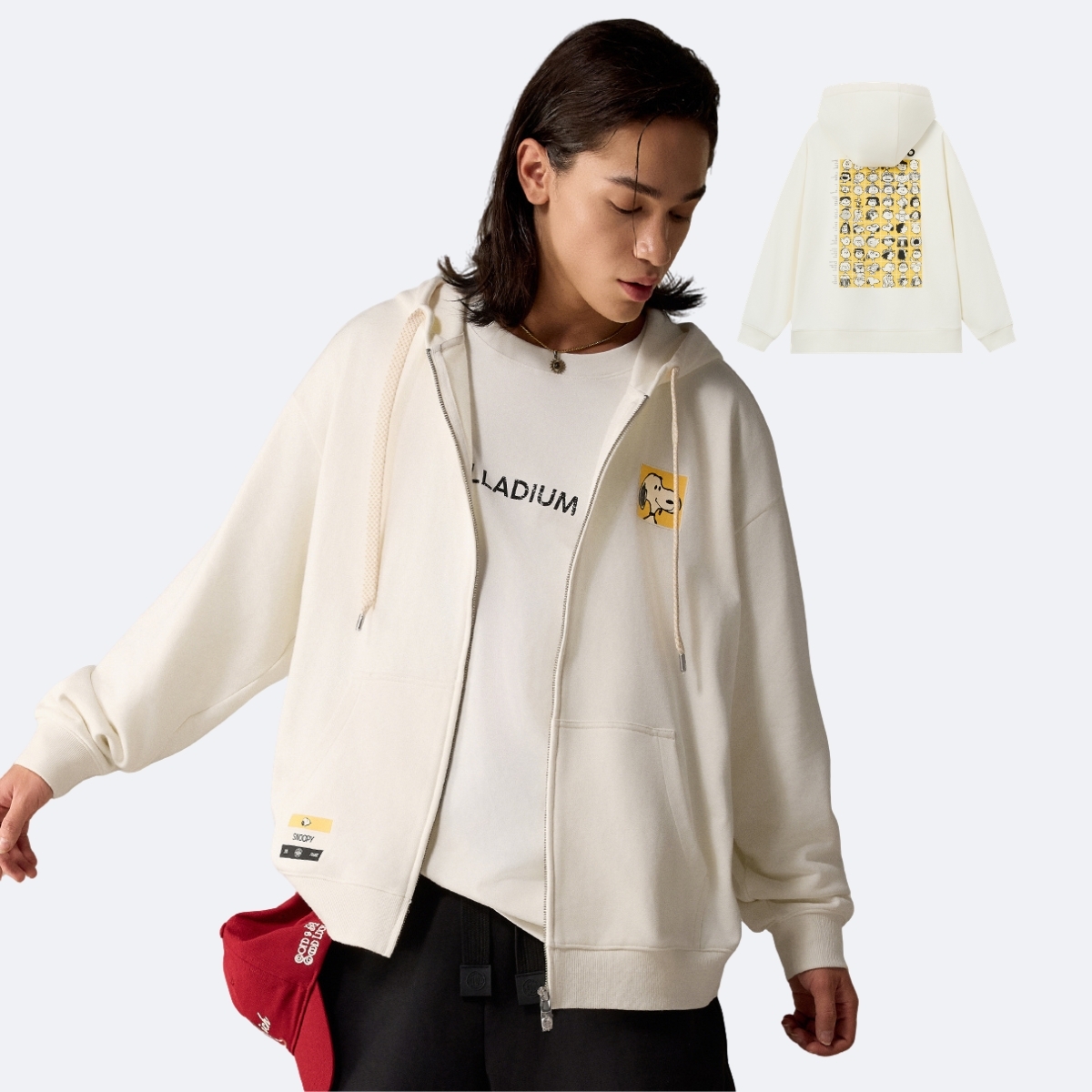 PALLADIUM x SNOOPY 印花圖案寬鬆落肩連帽外套