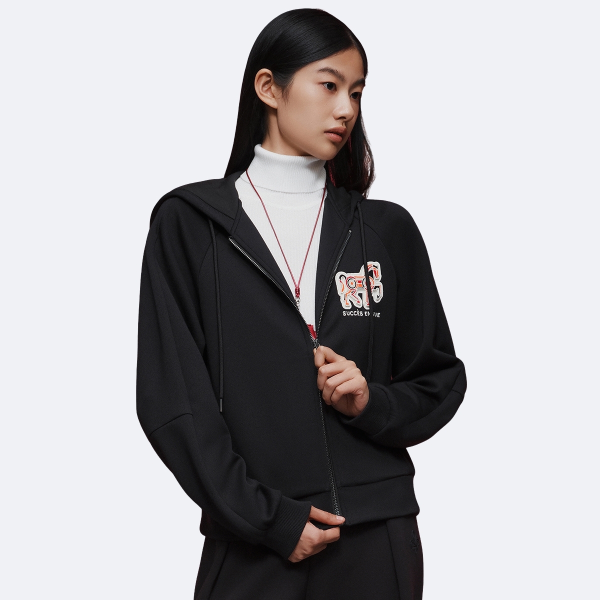 女裝馬主題 LOGO 連帽外套