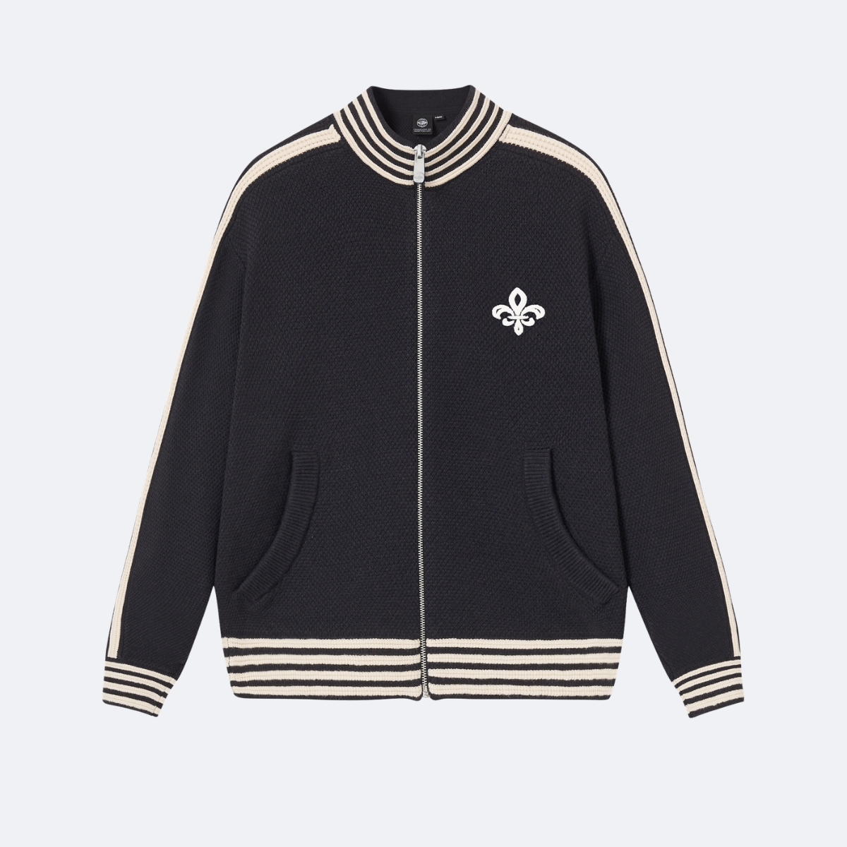 女裝鳶尾花 LOGO 拼色條紋針織外套