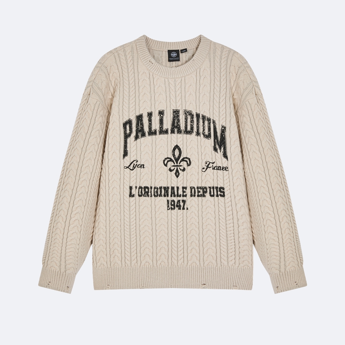 男裝 PALLADIUM LOGO 破洞麻花毛衣