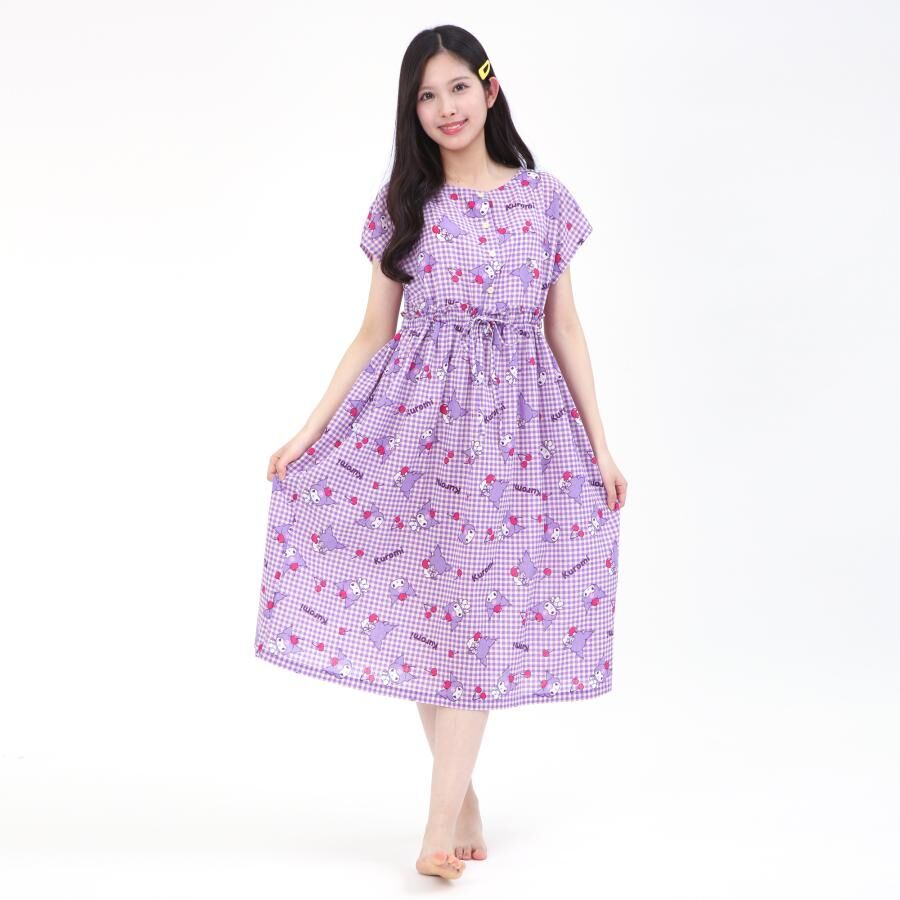 26105-KU Sanrio Kuromi Pure Cotton One-Piece Nightdress #JP-SZ26-SAN-2053