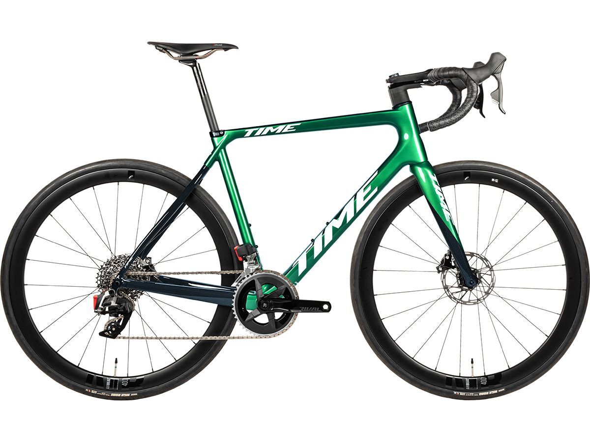 TIME ADH 全內線公路車 - Gloss Carbon/電鍍綠 - SRAM RIVAL ETAP AXS 2x12