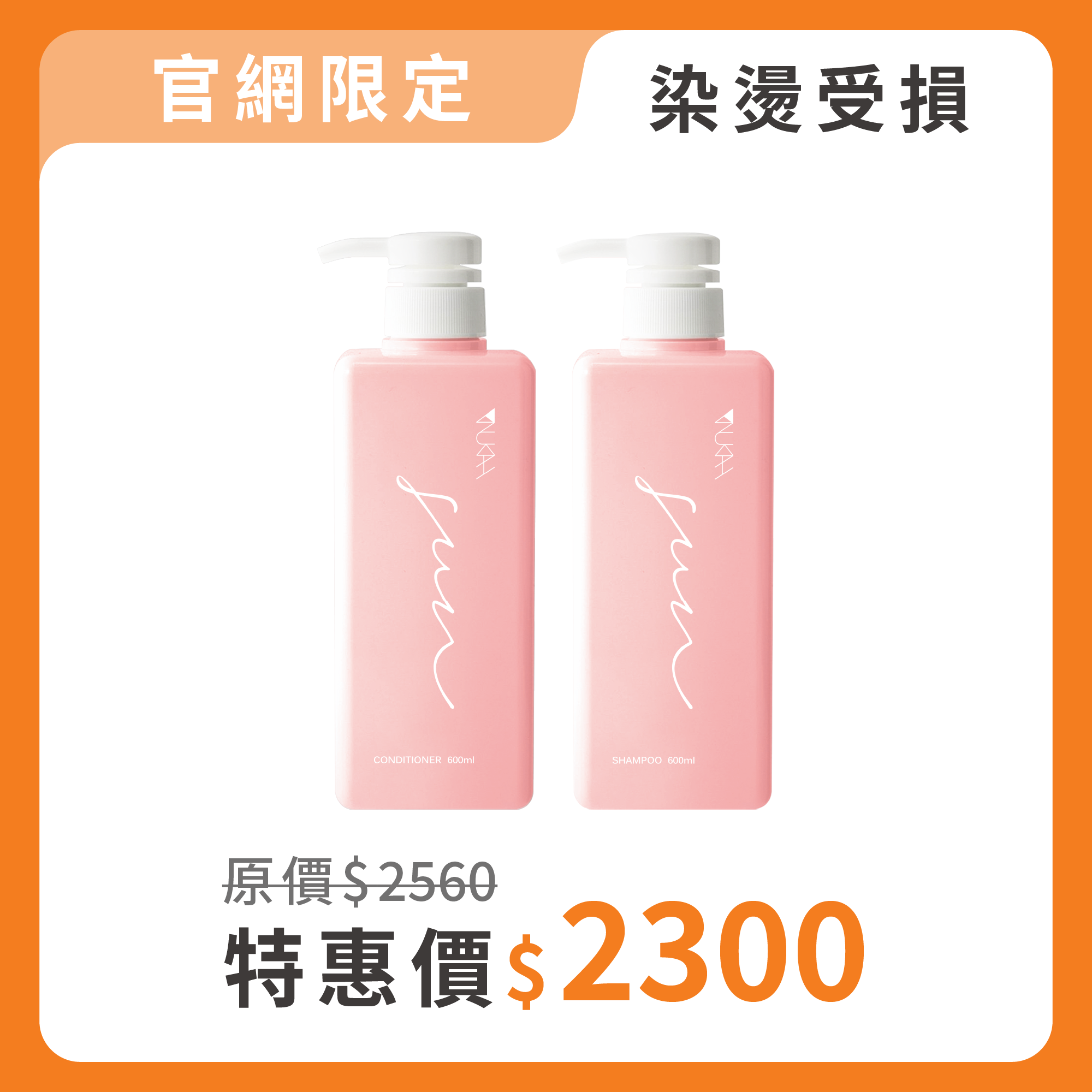 染燙受損．沙龍洗護組PLUS+（晴洗600ml+晴護600ml）