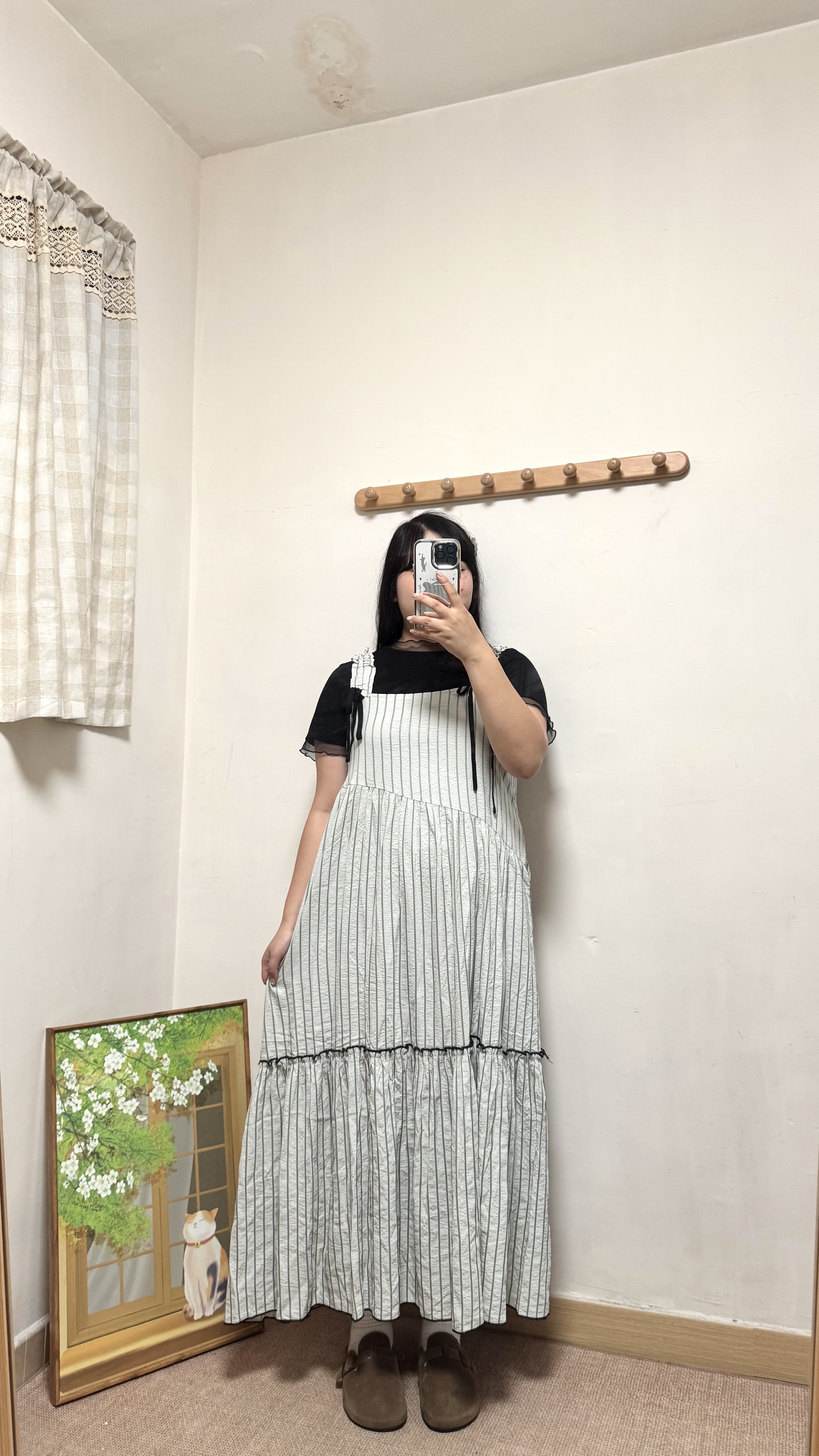直紋花邊背心OPS