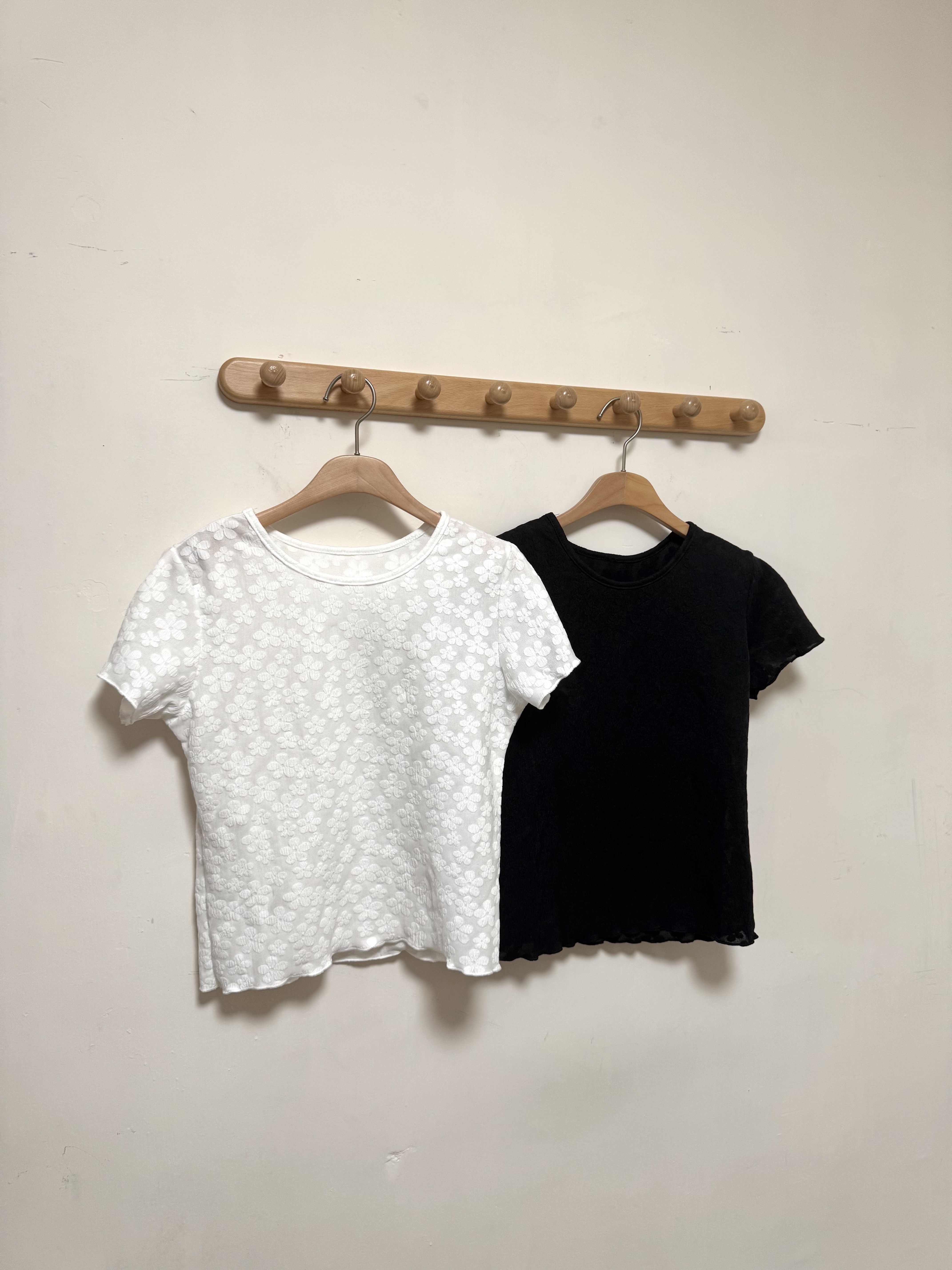 小花圓領Top