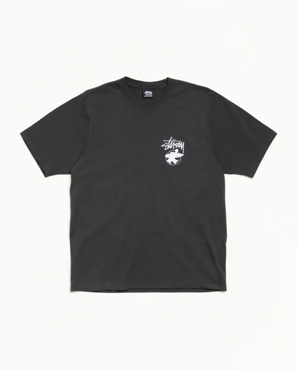 【逢甲FUZZY】Stussy Long Haul Pigment Dyed Tee 衝浪小人 長板短T 黑色 現貨