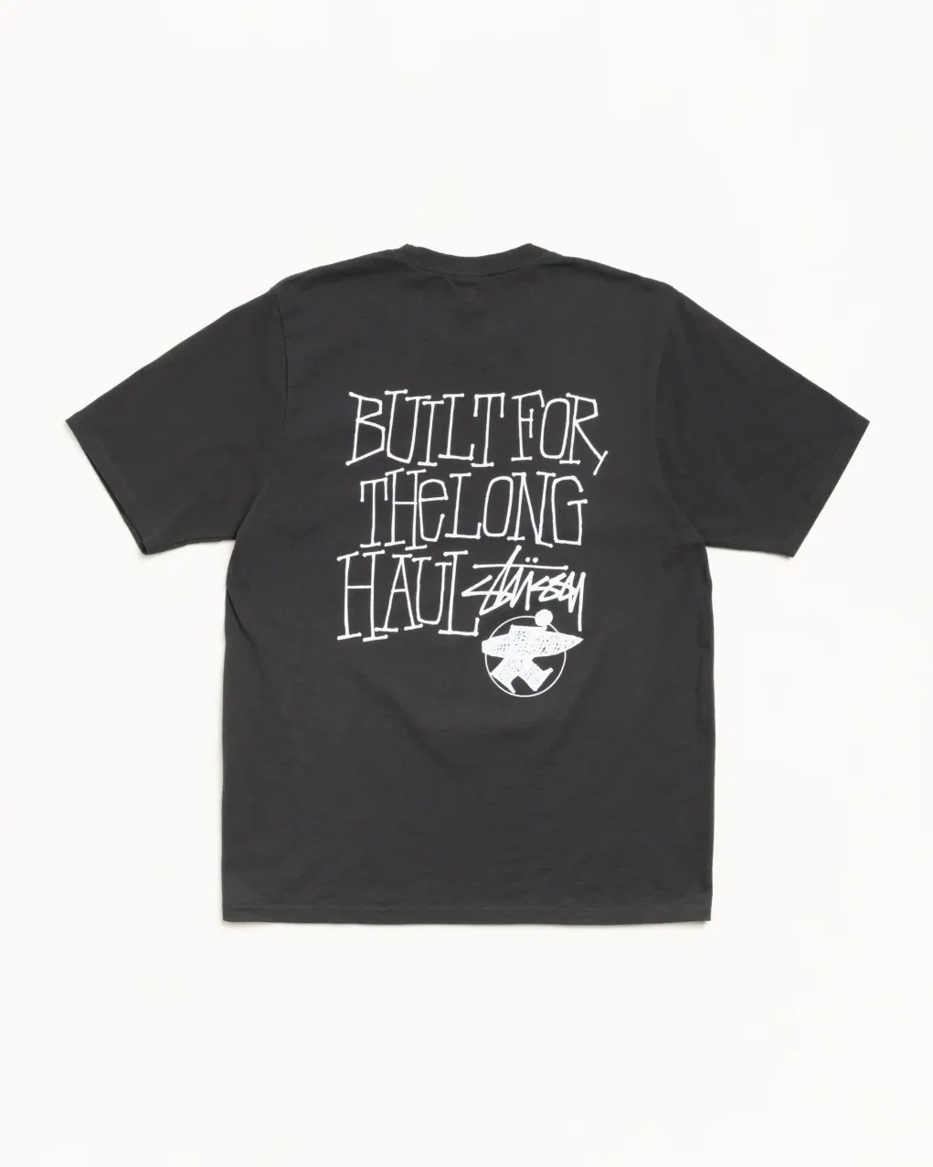 【逢甲FUZZY】Stussy Long Haul Pigment Dyed Tee 衝浪小人 長板短T 黑色 現貨