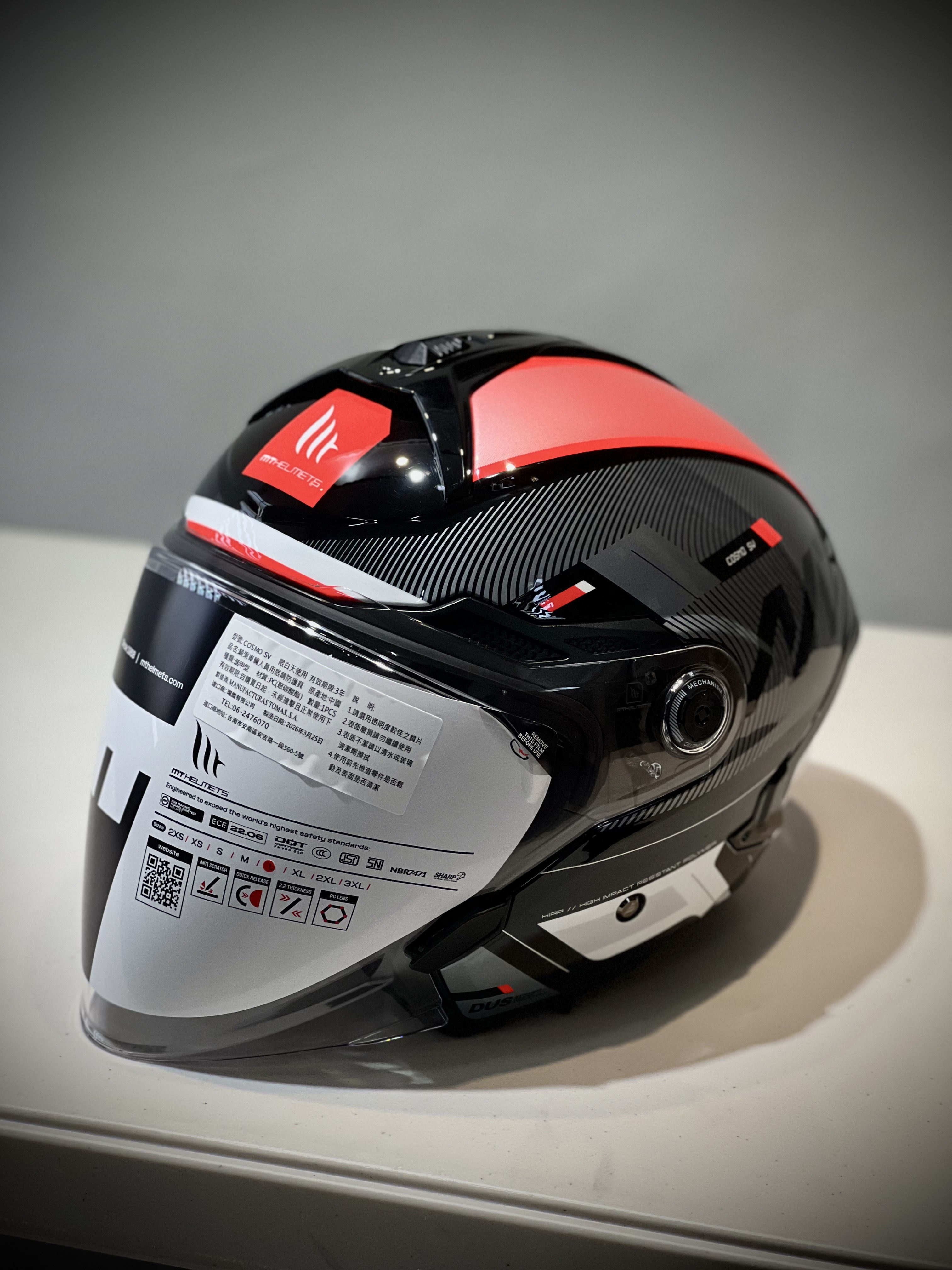 MT Helmet COSMO SV 彩繪 白橘分明 3/4罩 安全帽 亞版