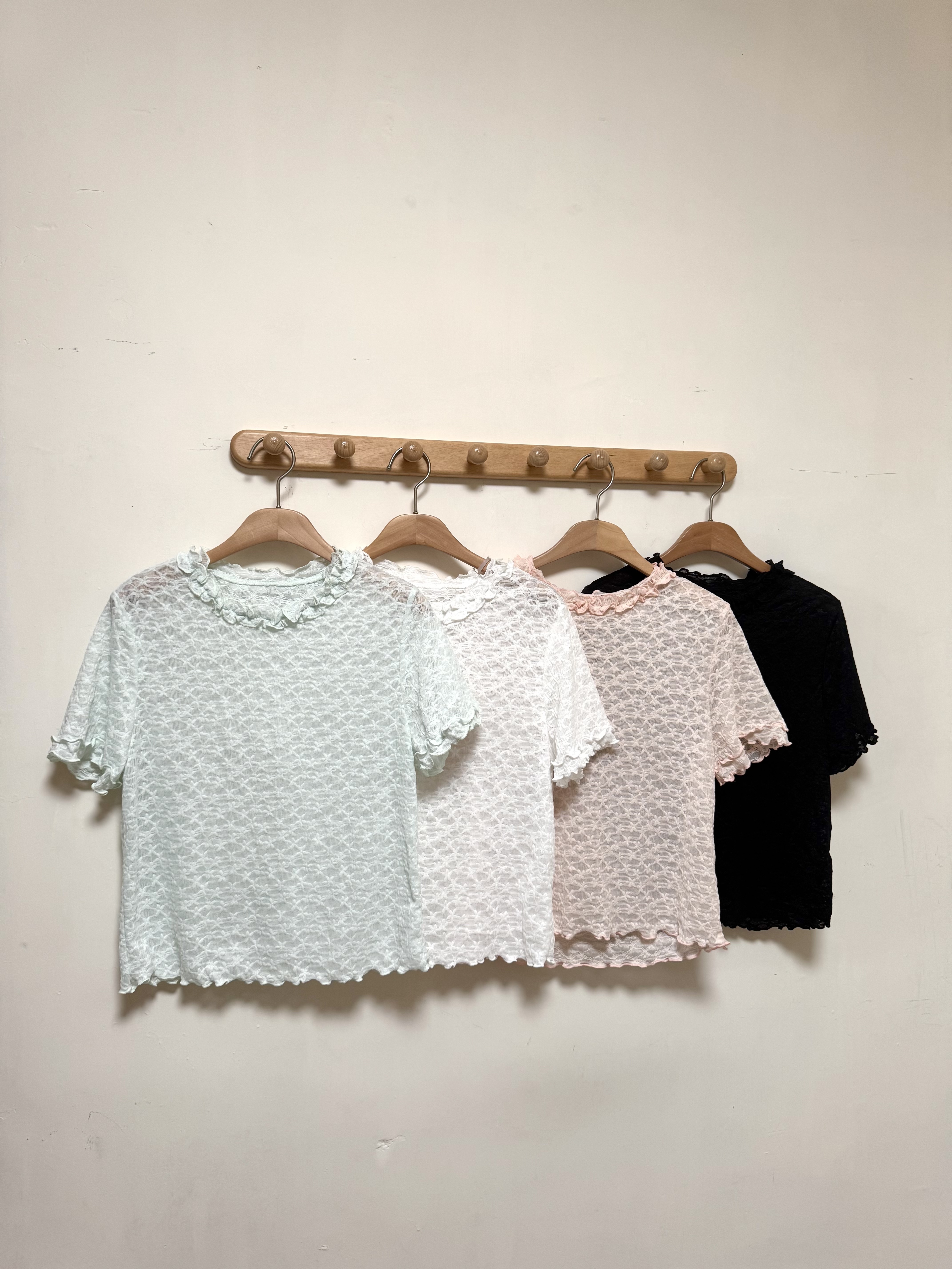 小花Ruffle捲邊Top