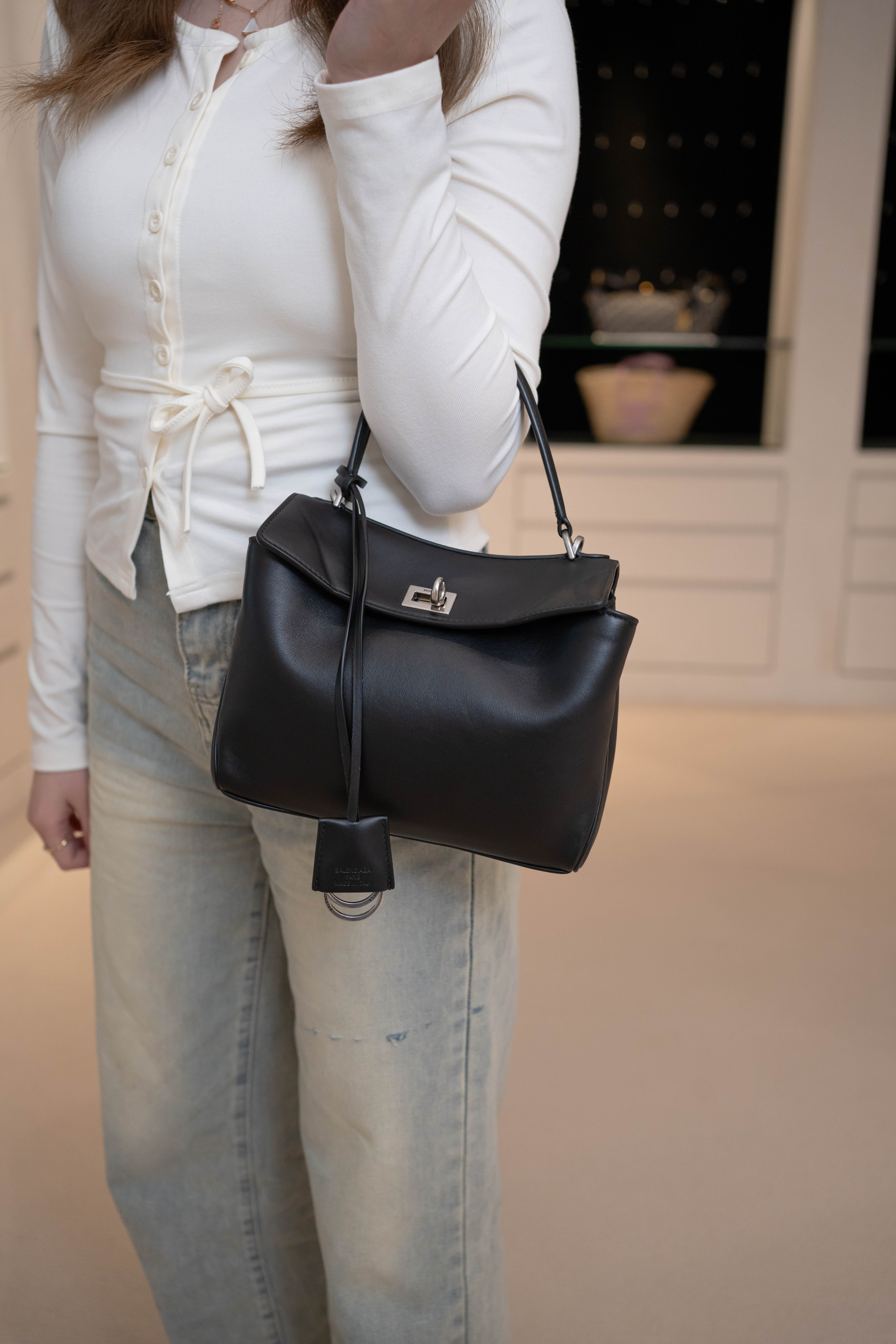 Balenciaga mini rodeo 黑銀色