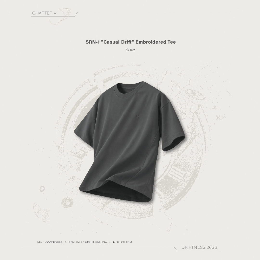 DRiFTNESS | SRN-1 "Casual Drift" 超涼感刺繡素踢 - Grey