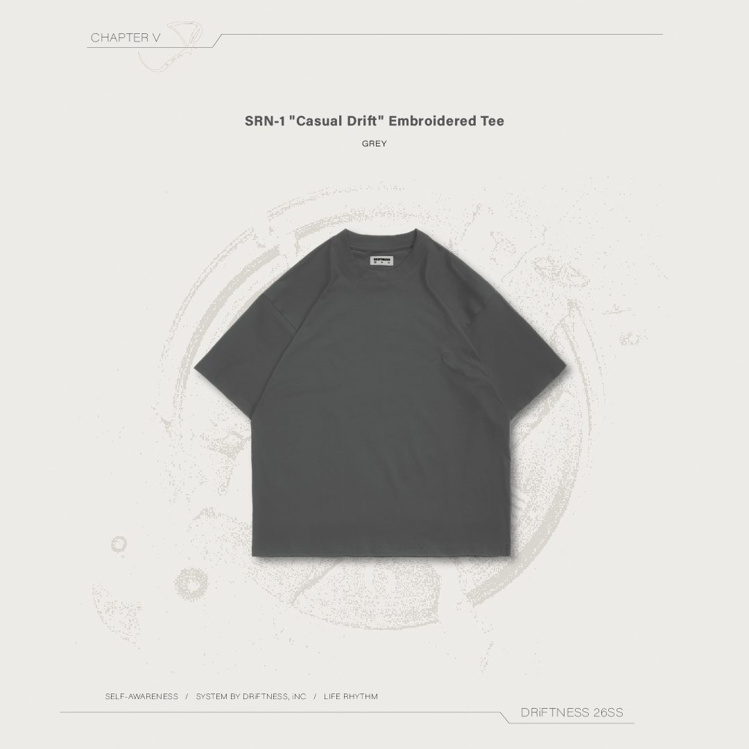 DRiFTNESS | SRN-1 "Casual Drift" 超涼感刺繡素踢 - Grey