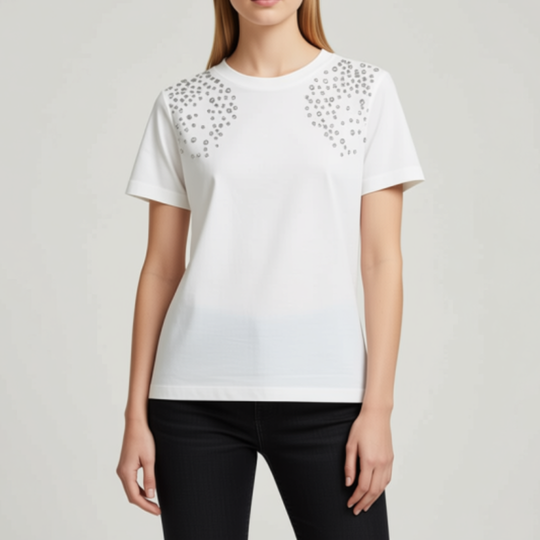 1TS0319-085 [TWINSET] T-Shirt White #261AP2440 (C-EU-E)