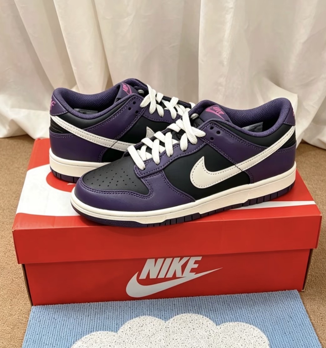 大童鞋 女生尺寸 NIKE DUNK LOW GS 'Dark Raisin' 黑紫 經典 復古 休閒鞋【FB9109-003】