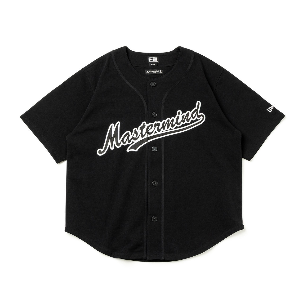 -(B3d02)-NEW ERA × mastermind JAPAN HW CT BB SHIRT MMJ SCRIPT 聯名款  黑色  短袖棒球衫