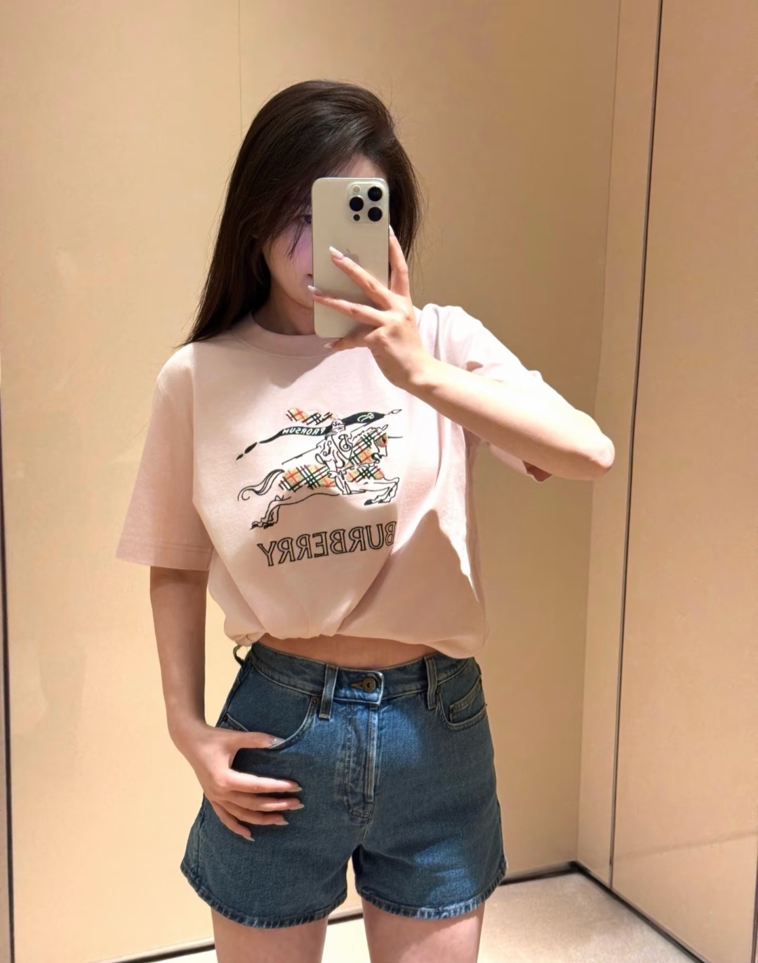 BBR 經典刺繡戰馬大Logo 短袖 女款Tee