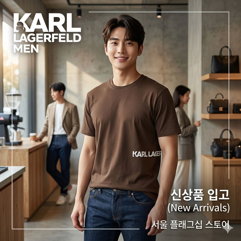 【預購】Karl Lagerfeld H052402 男裝啡色短袖上衣