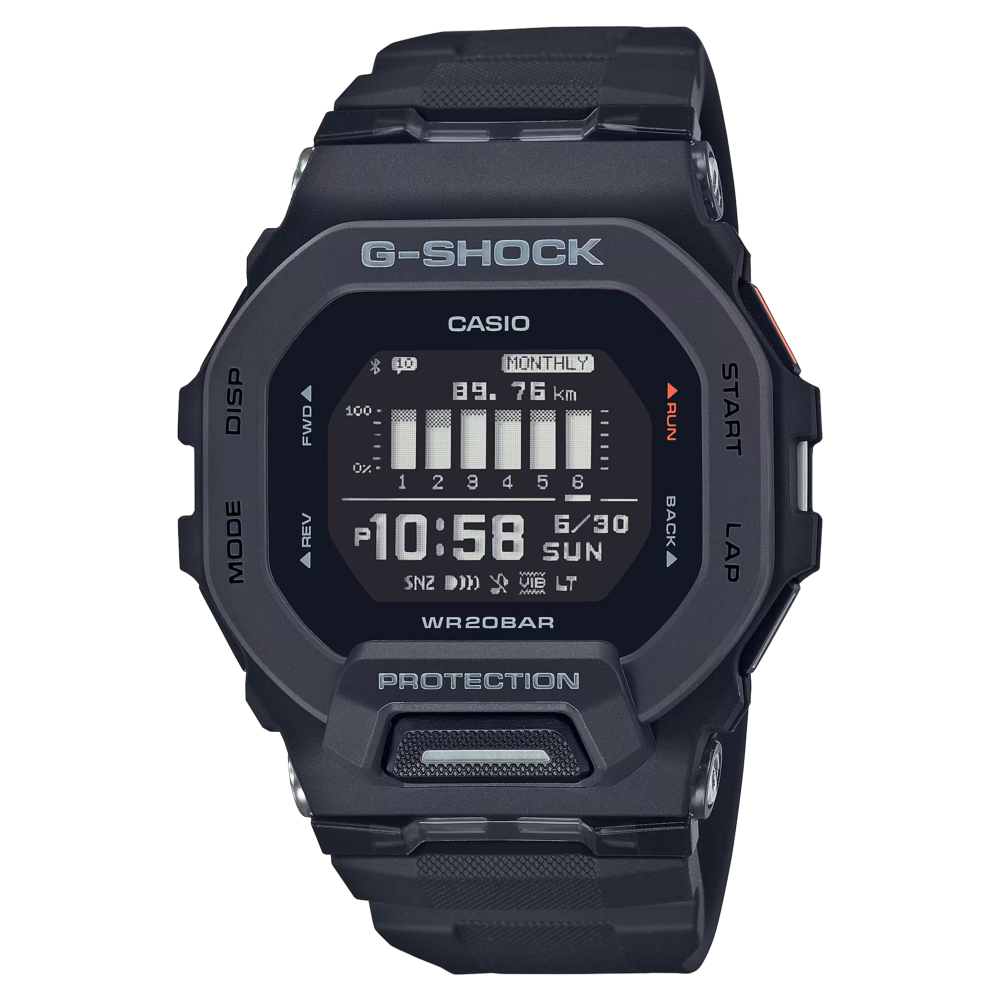 【CASIO 卡西歐】 G-SHOCK  藍芽 卡路里 計步器 耐衝擊  高防水 電子錶 矽膠錶帶 手錶 GBD-200-1DR