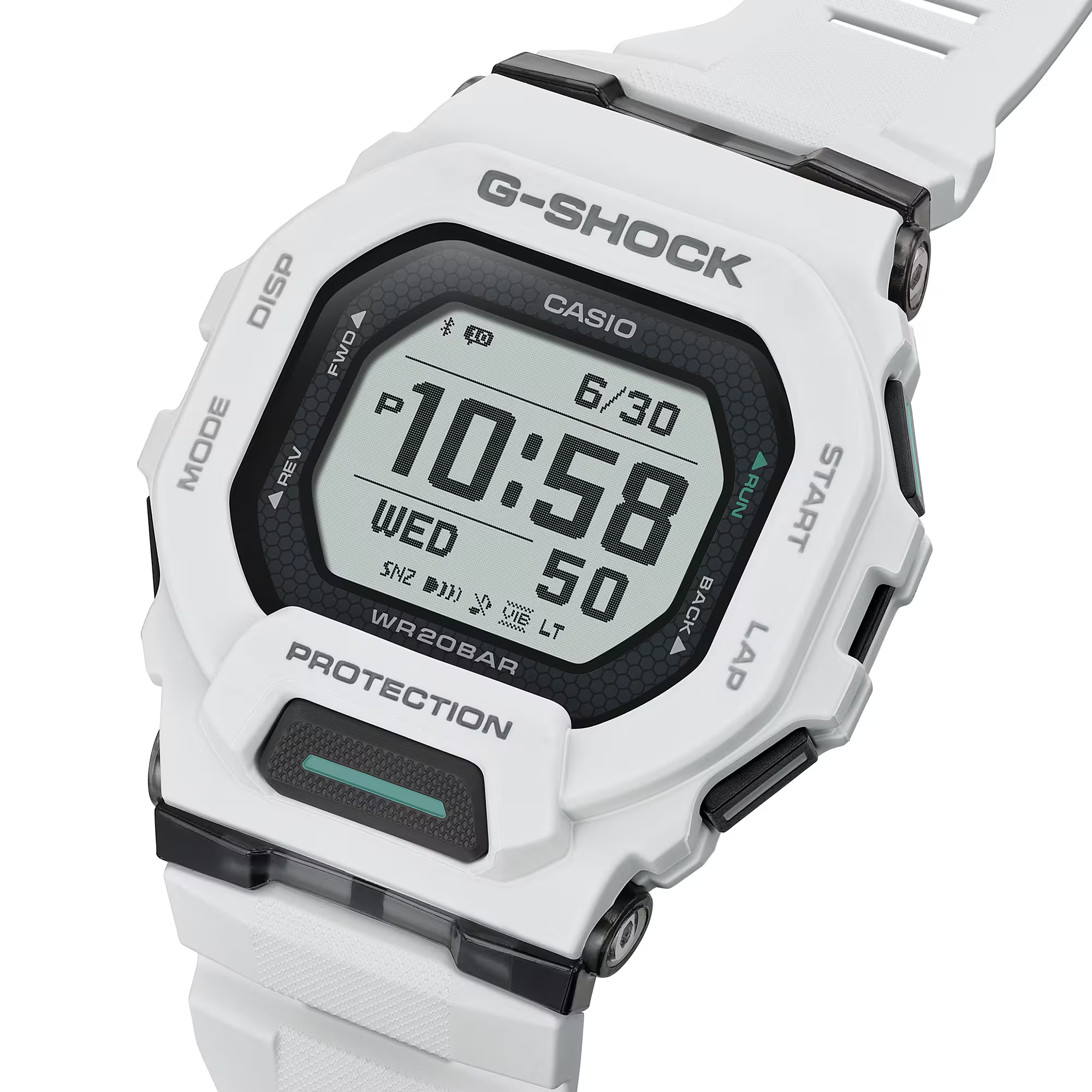 【CASIO 卡西歐】 G-SHOCK  白色 藍芽 卡路里 計步器 耐衝擊  高防水 電子錶 矽膠錶帶 手錶 GBD-200-7DR