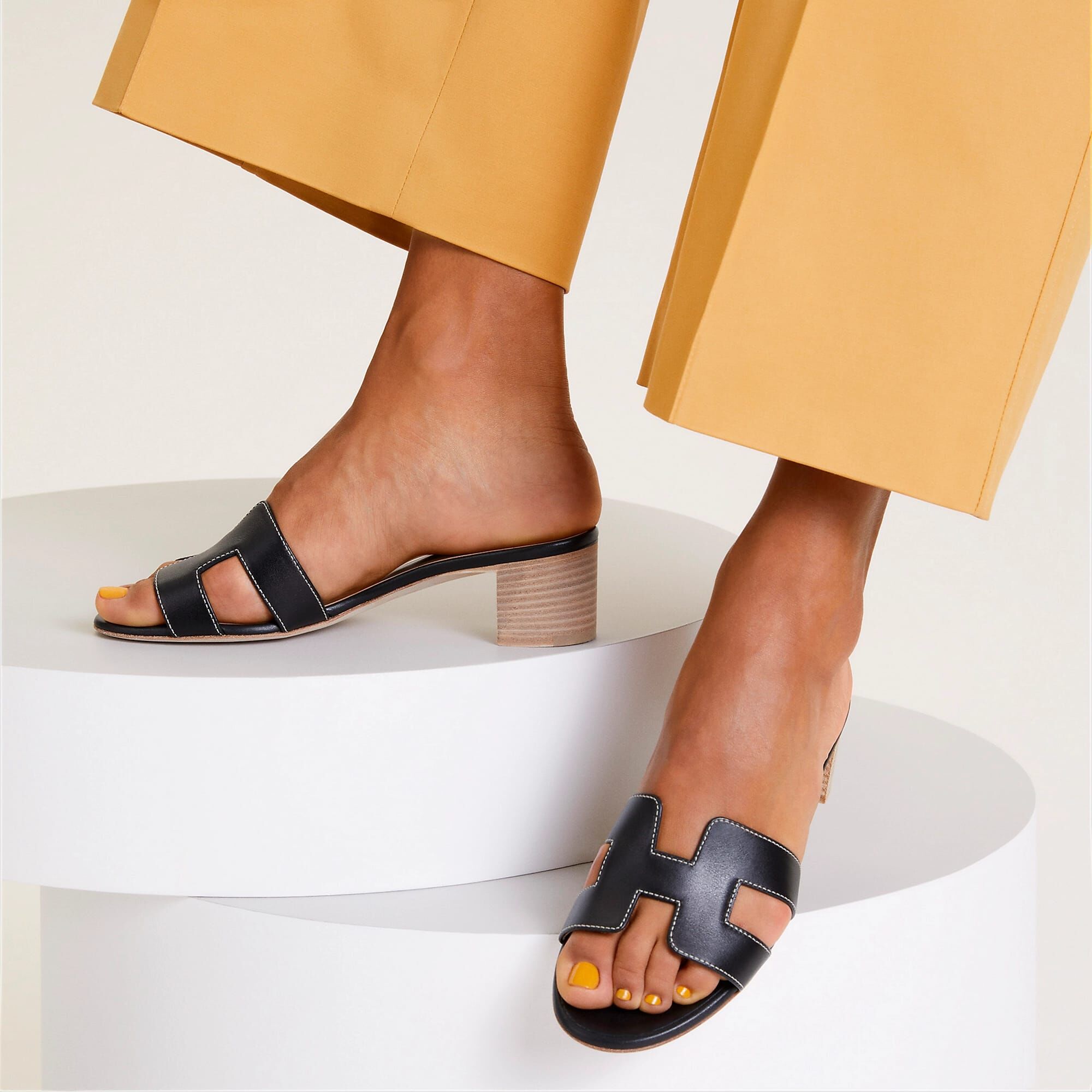 HERMES OASIS SANDALS NOIR 39 高跟涼鞋