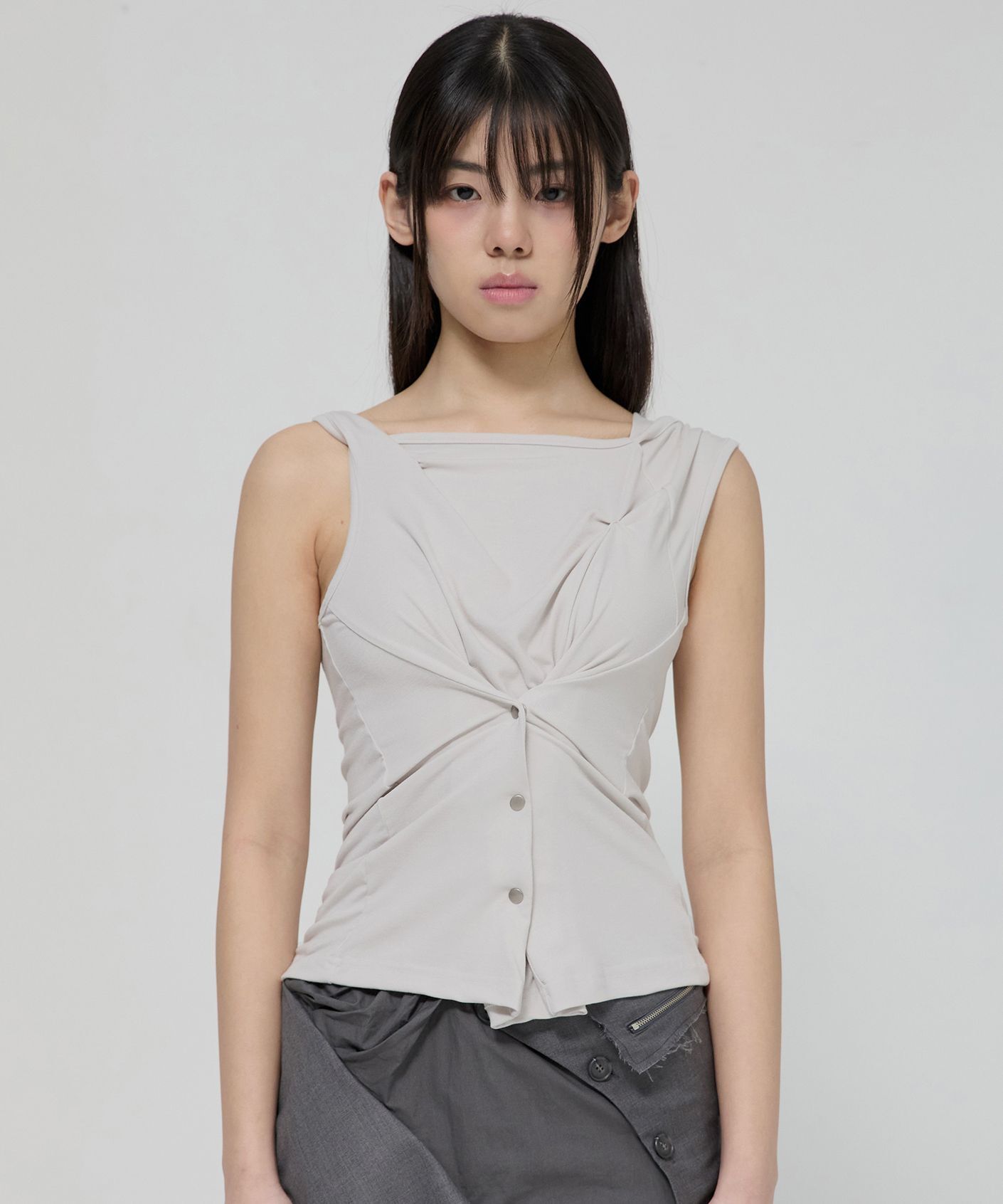 FLAREUP 不對稱排釦連帽上衣 FL-133_Clude