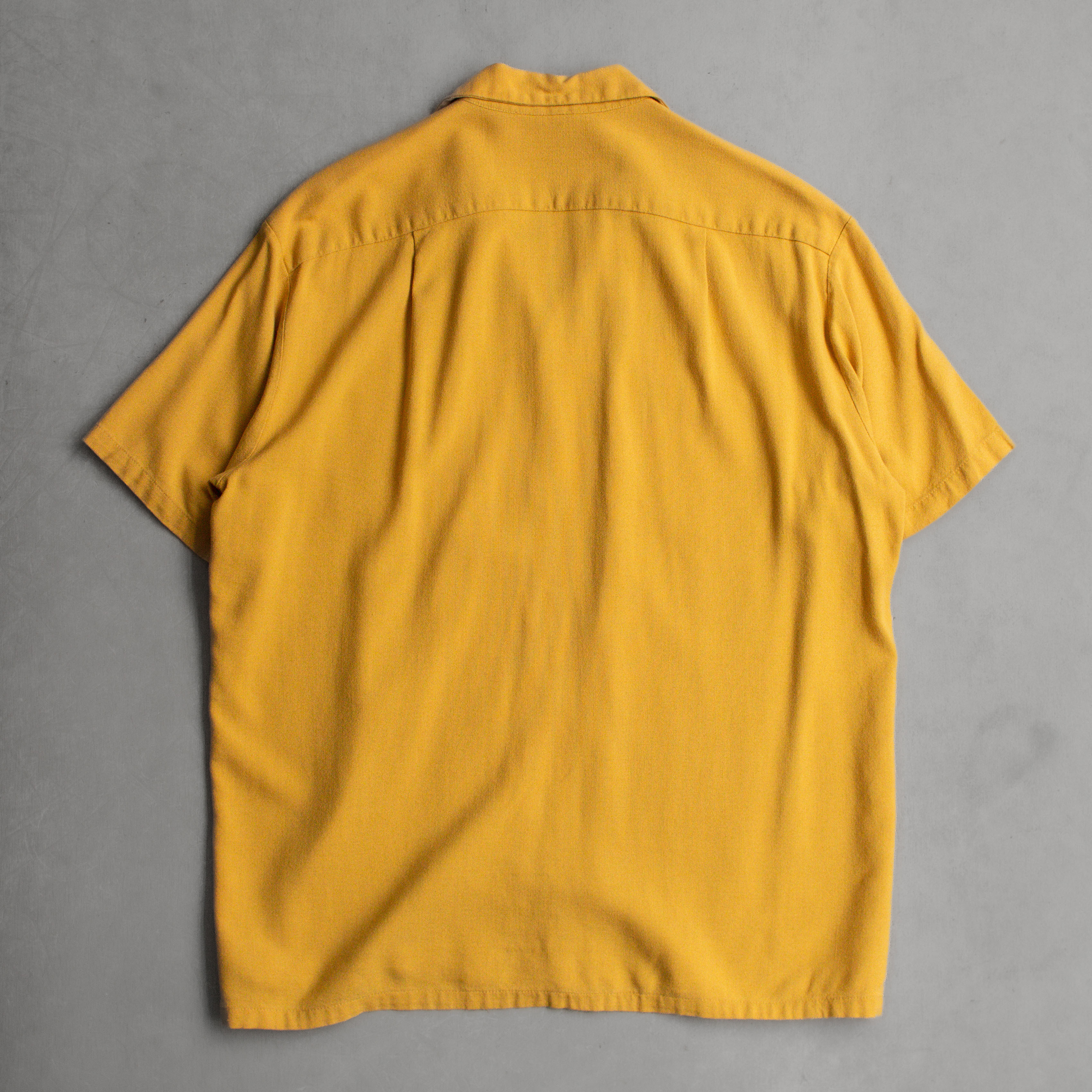 50-60S HAWAII RAYON OPEN SHIRT 美國製 黃色 嫘縈 開領 夏威夷 襯衫