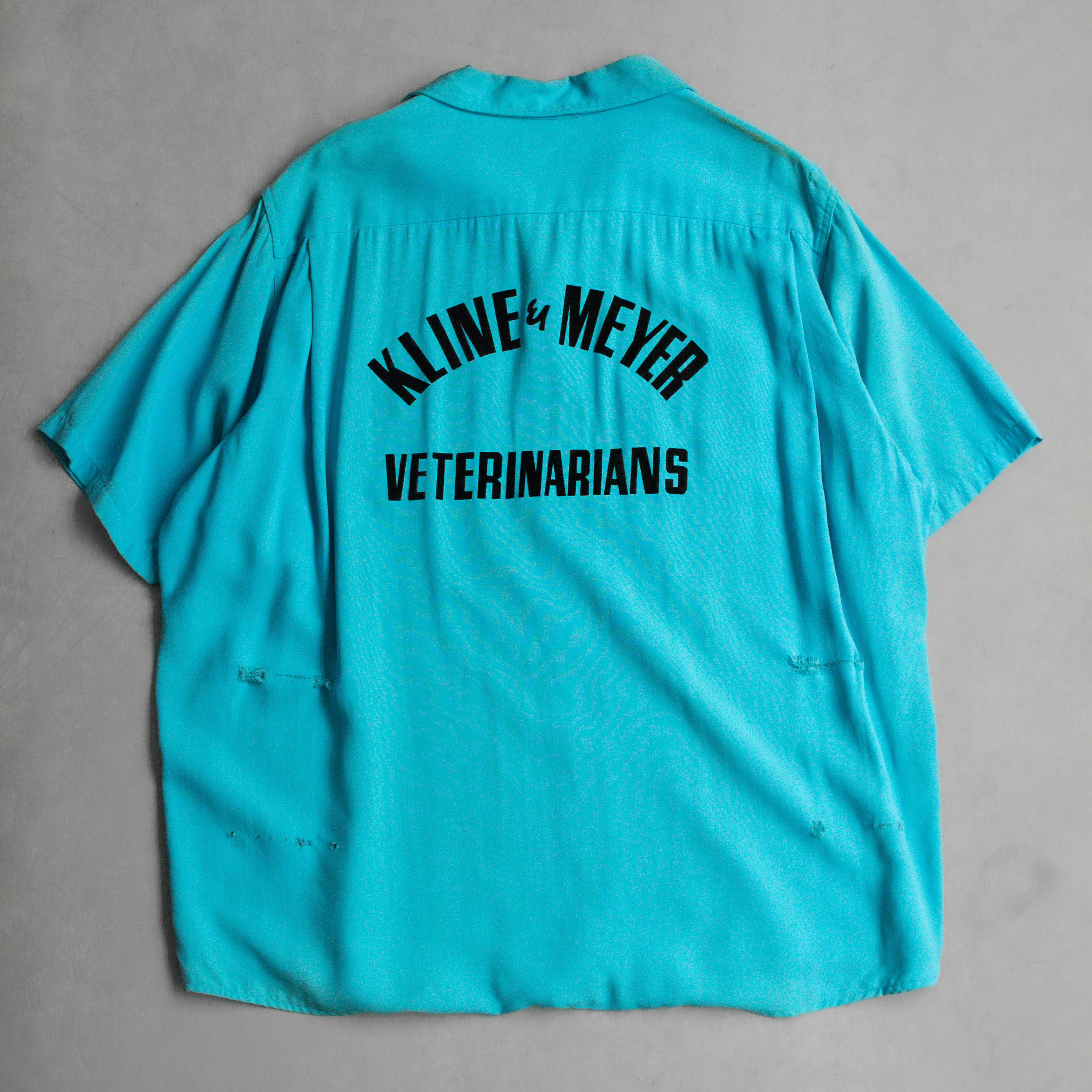 50S KING LOUIE RAYON BOWLING SHIRT 美國製 藍色 嫘縈 短袖 保齡球襯衫
