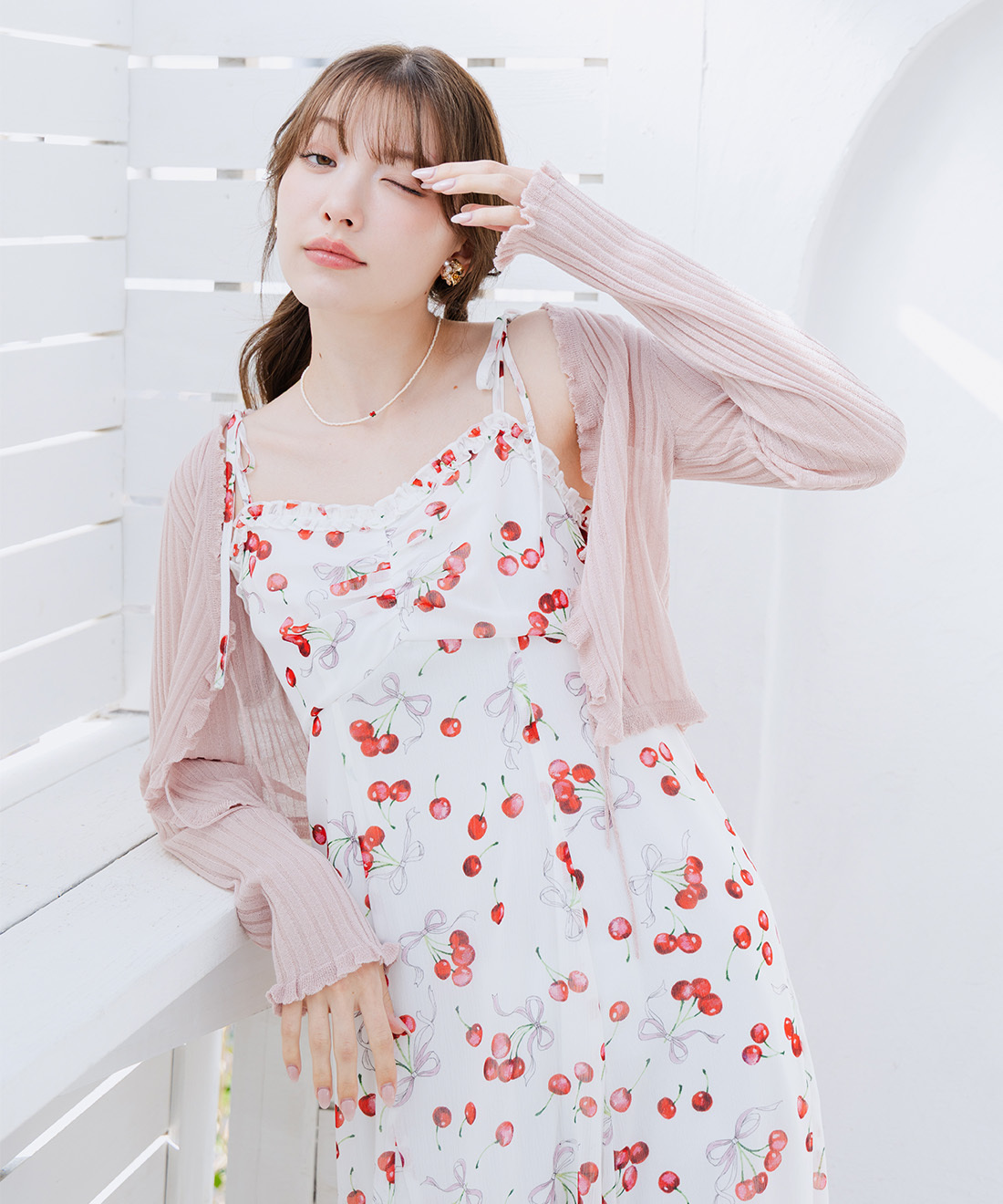 [預購] LILLIAN CARAT 前綁帶透膚針織開襟衫
