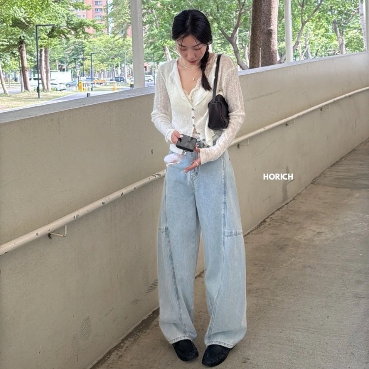 𝗗𝗲𝗰.𝟮𝟯 / 10381-今年必收牛仔寬鬆繭型褲(5色)S-XL / 淺藍
