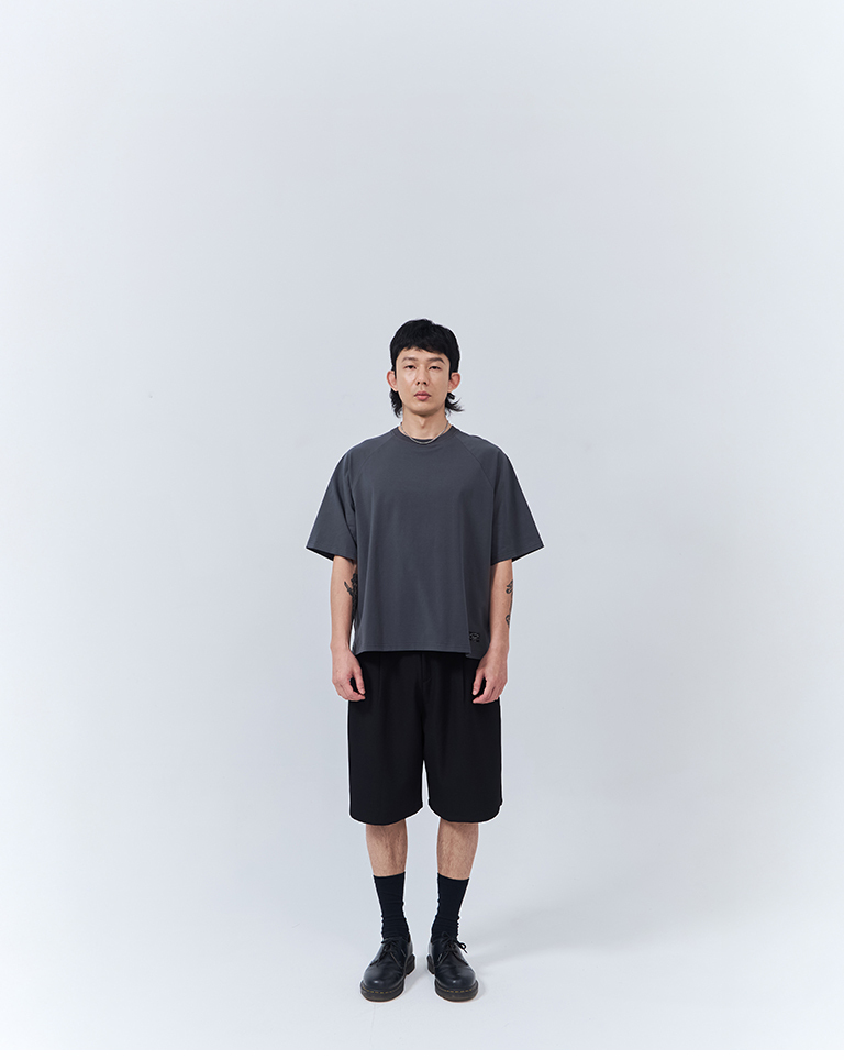 Men's Basic Plain Raglan Sleeve Short-Sleeve Top - GrayM/L/XL【01190347】in stock+pre-order