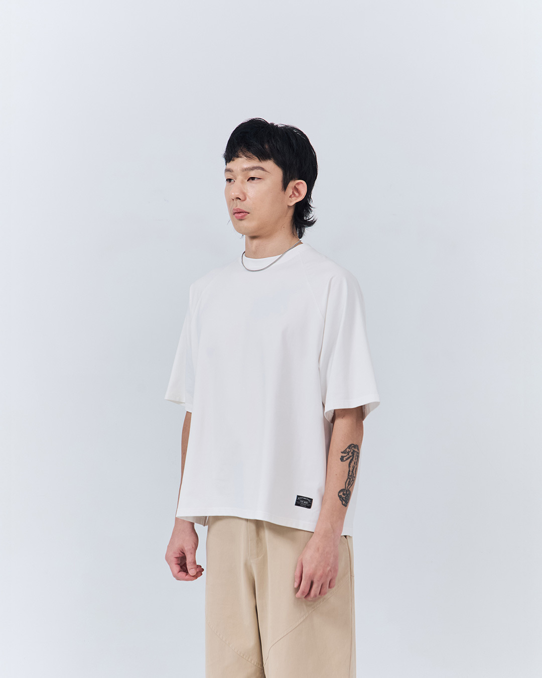 Men's Basic Plain Raglan Sleeve Short-Sleeve Top - Off-WhiteM/L/XL【01190348】in stock+pre-order