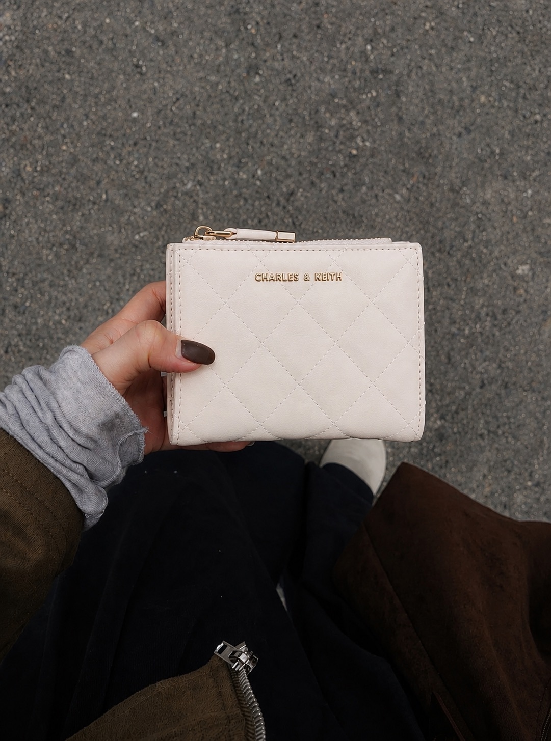 (預購) CHARLES & KEITH 小CK Alva 短夾 菱格紋錢包