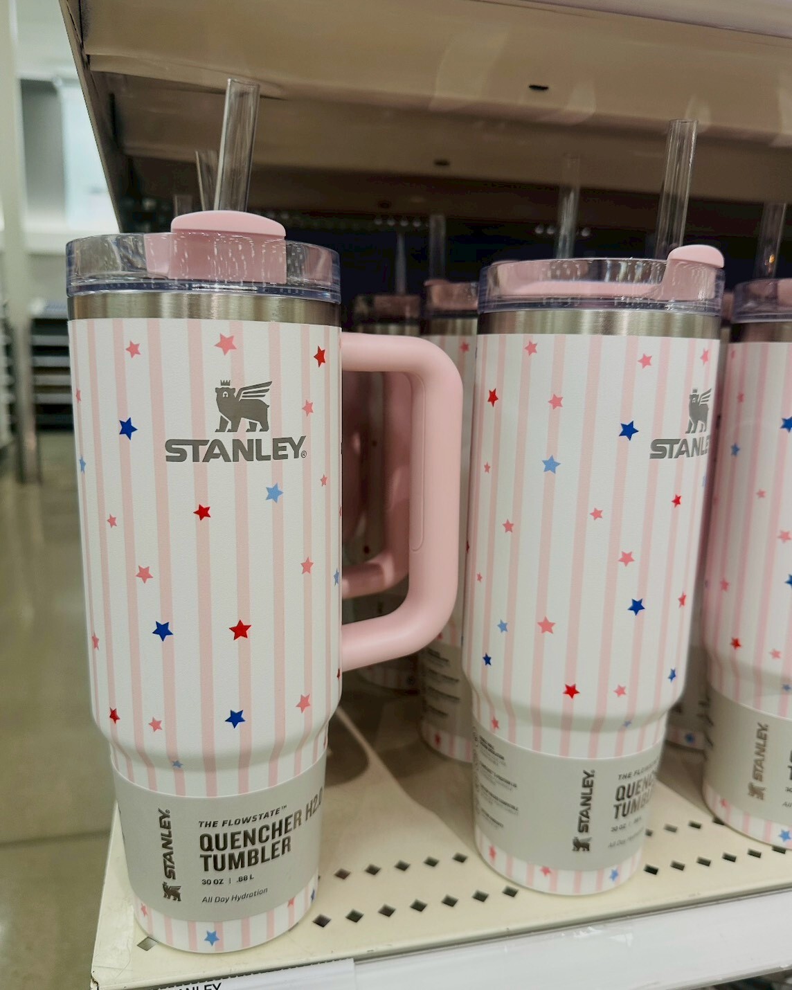 Stanley x Target 條紋星星杯 吸管杯 冰壩杯 環保杯 粉色 藍色 20oz 30oz