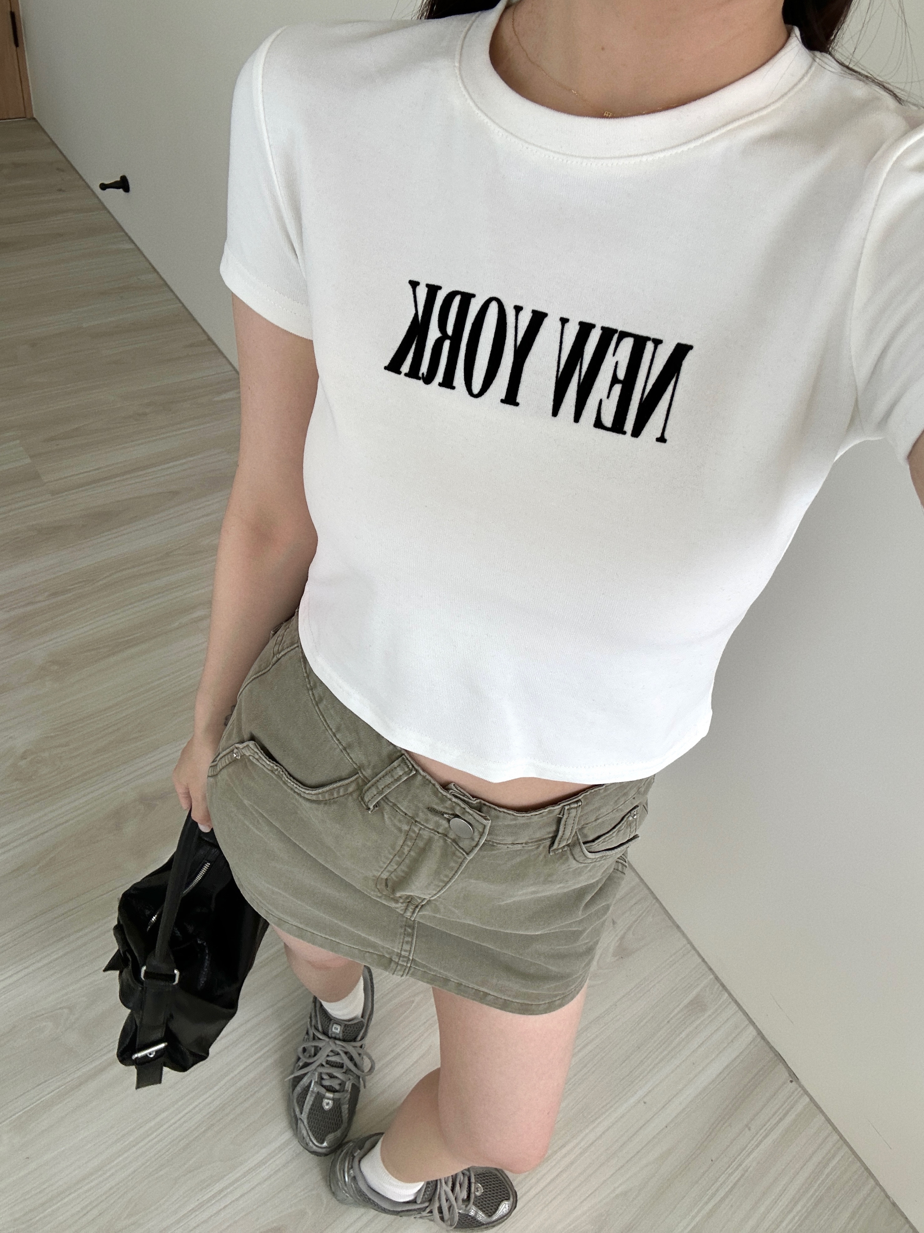 NEW YORK字母微合身短袖Tee