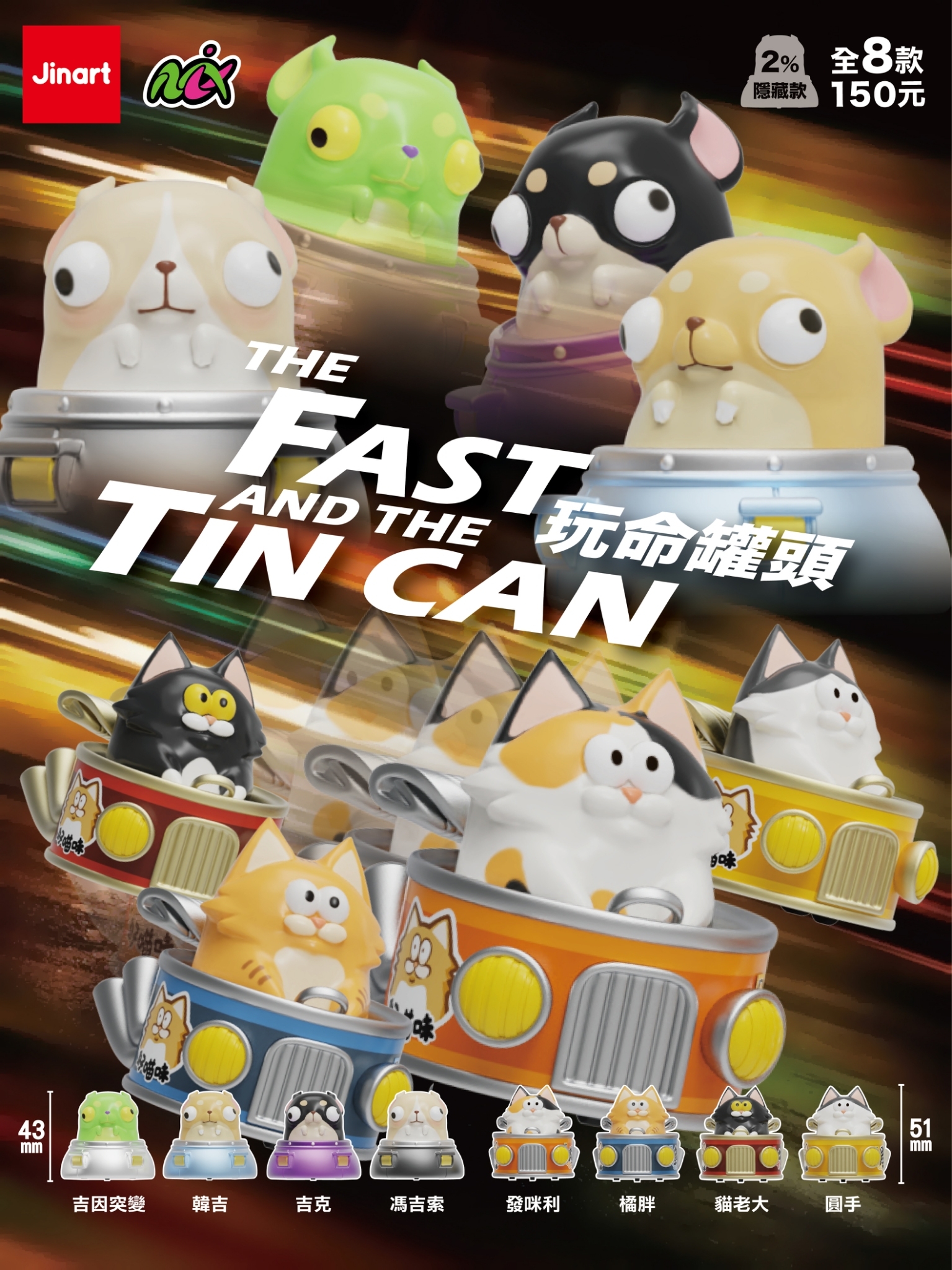 【2026年9月預購/全套販售】JINART x mixtoys -  玩命罐頭公仔 (全套8款)