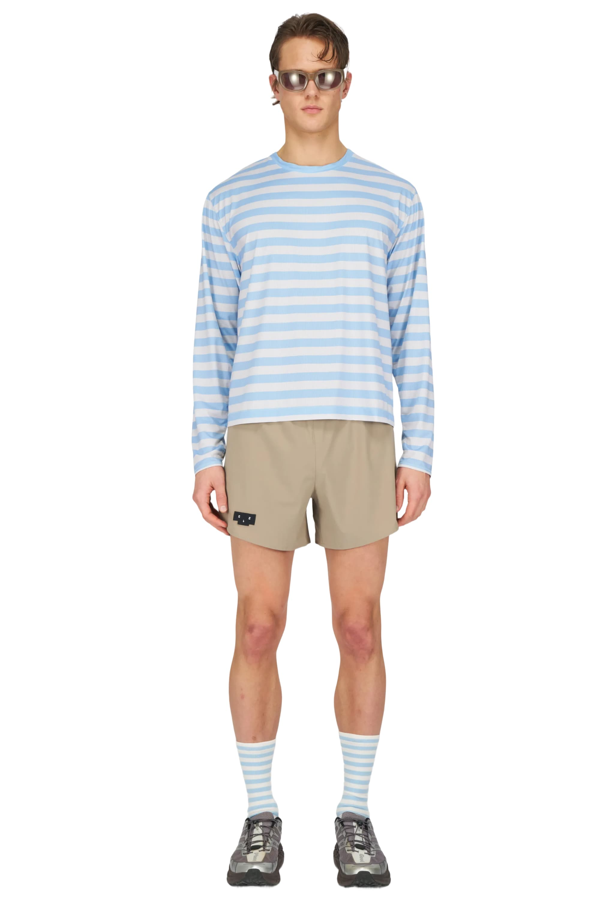 UNNA｜Men's Striped LS M "Baby Blue"