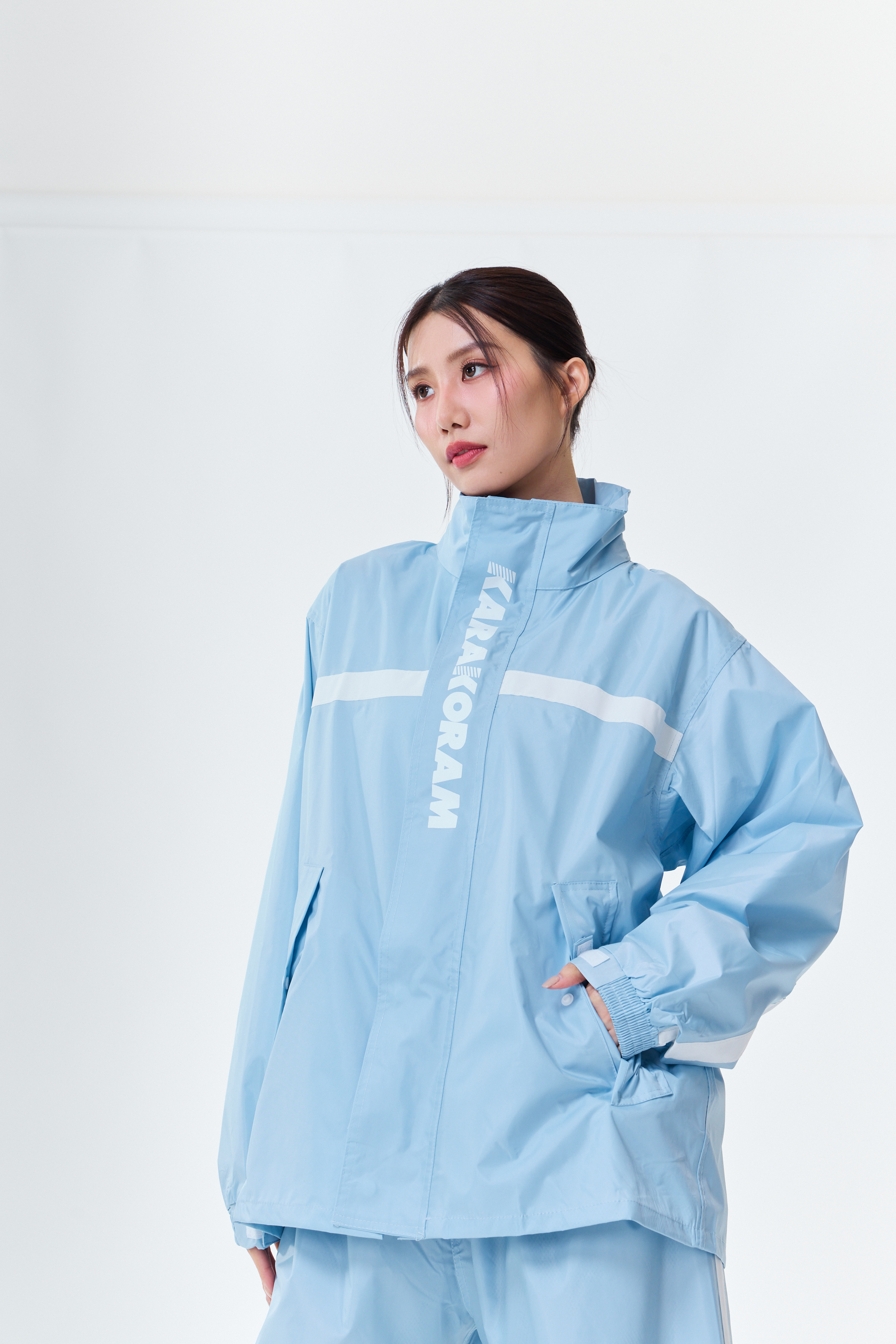 透氣防水 兩件式雨衣-寶寶藍