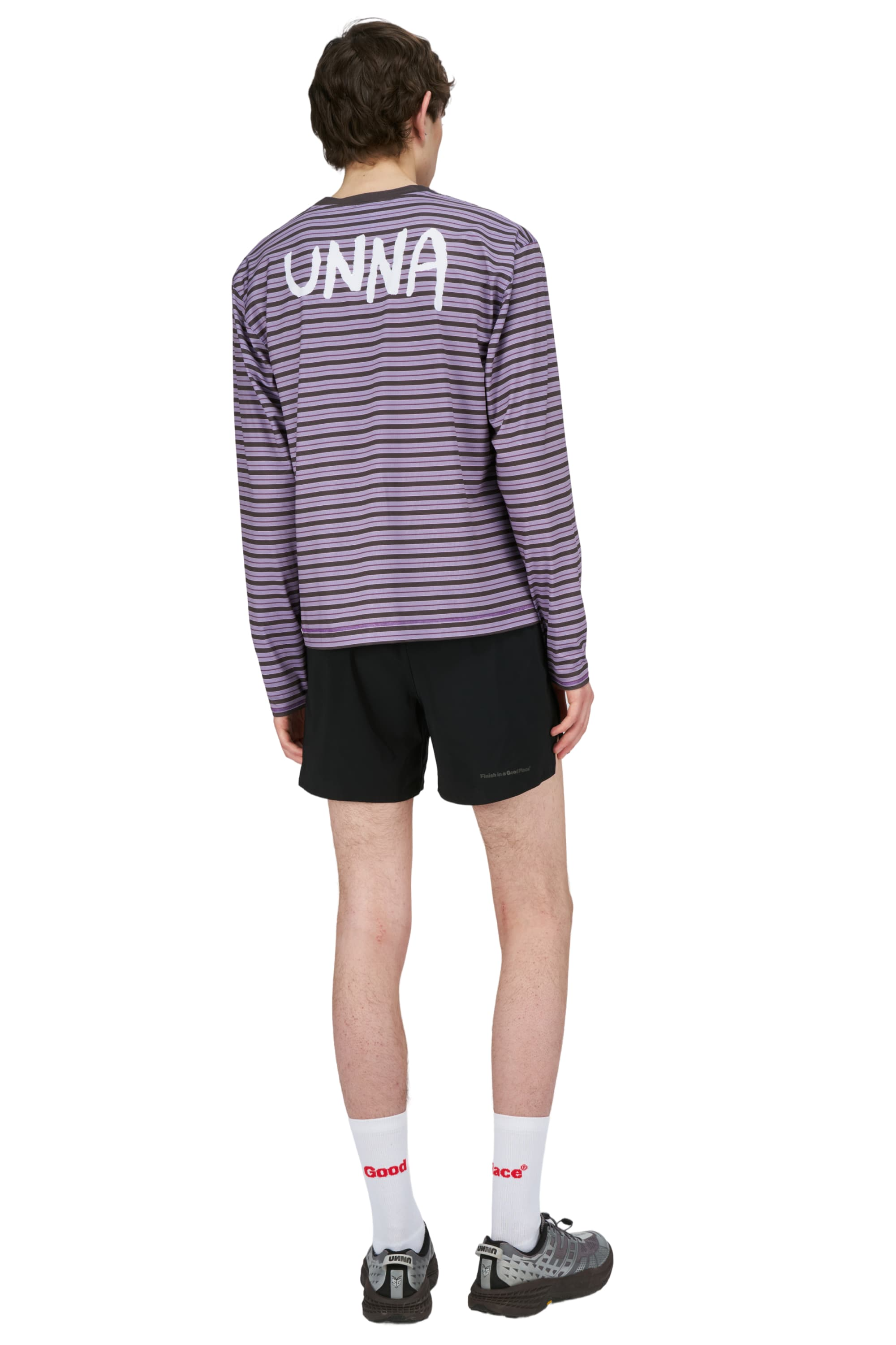 UNNA｜Men's Striped LS M "Grape"