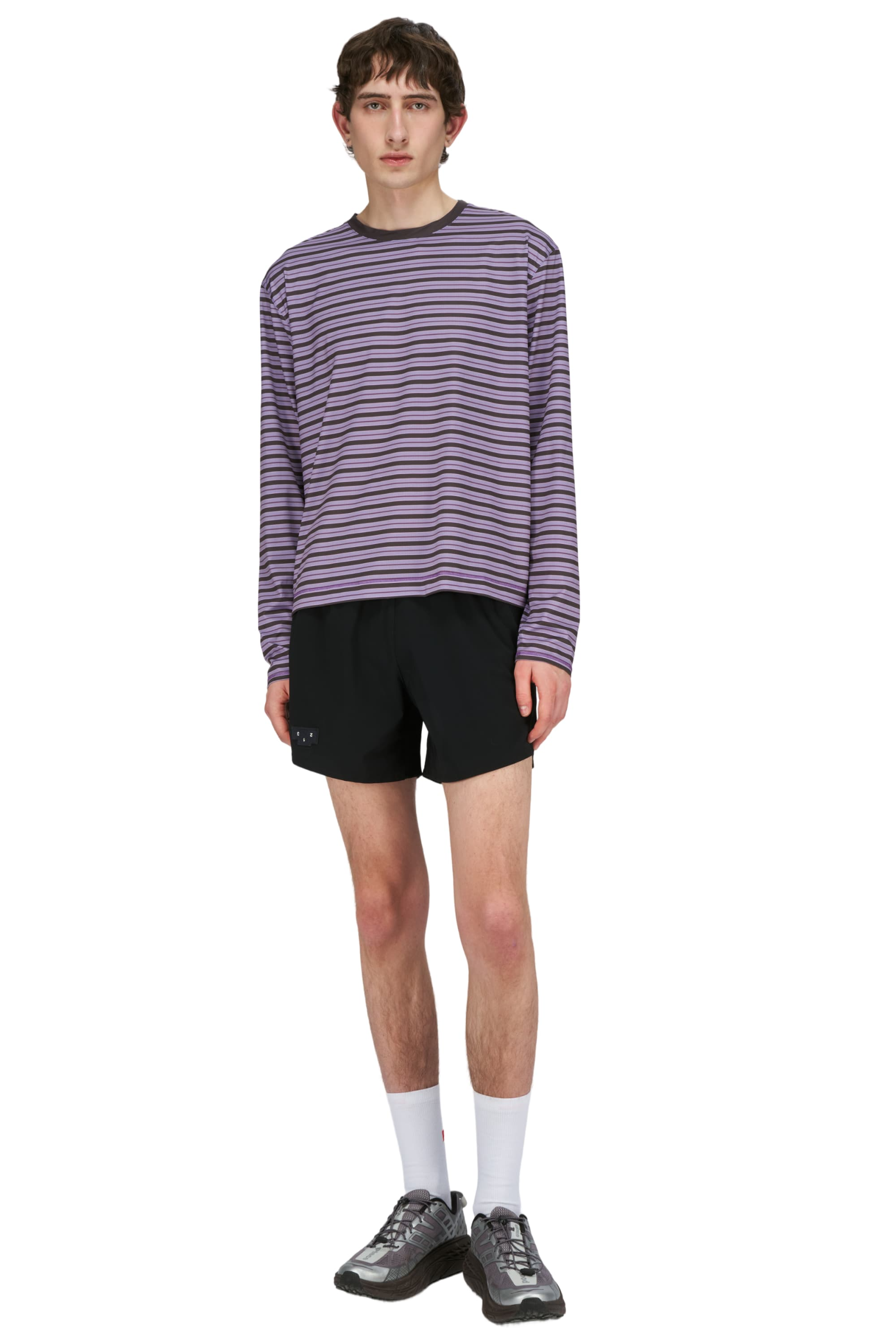 UNNA｜Men's Striped LS M "Grape"