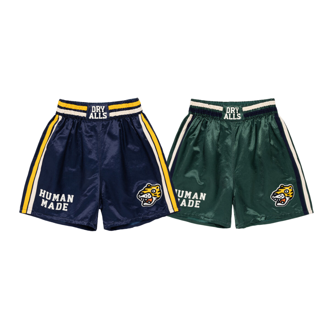 2026SS HUMAN MADE GAME SHORTS 復古 基布 緞棉 老虎 拳擊 短褲 現貨 HM31PT006