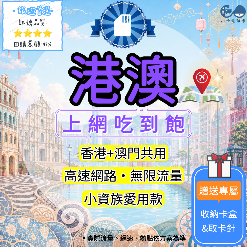 【SIM卡】港澳高速上網卡｜吃到飽與彈性多方案·雙地旅遊穩定連線〈隨插即用、簡易開通、熱點分享〉