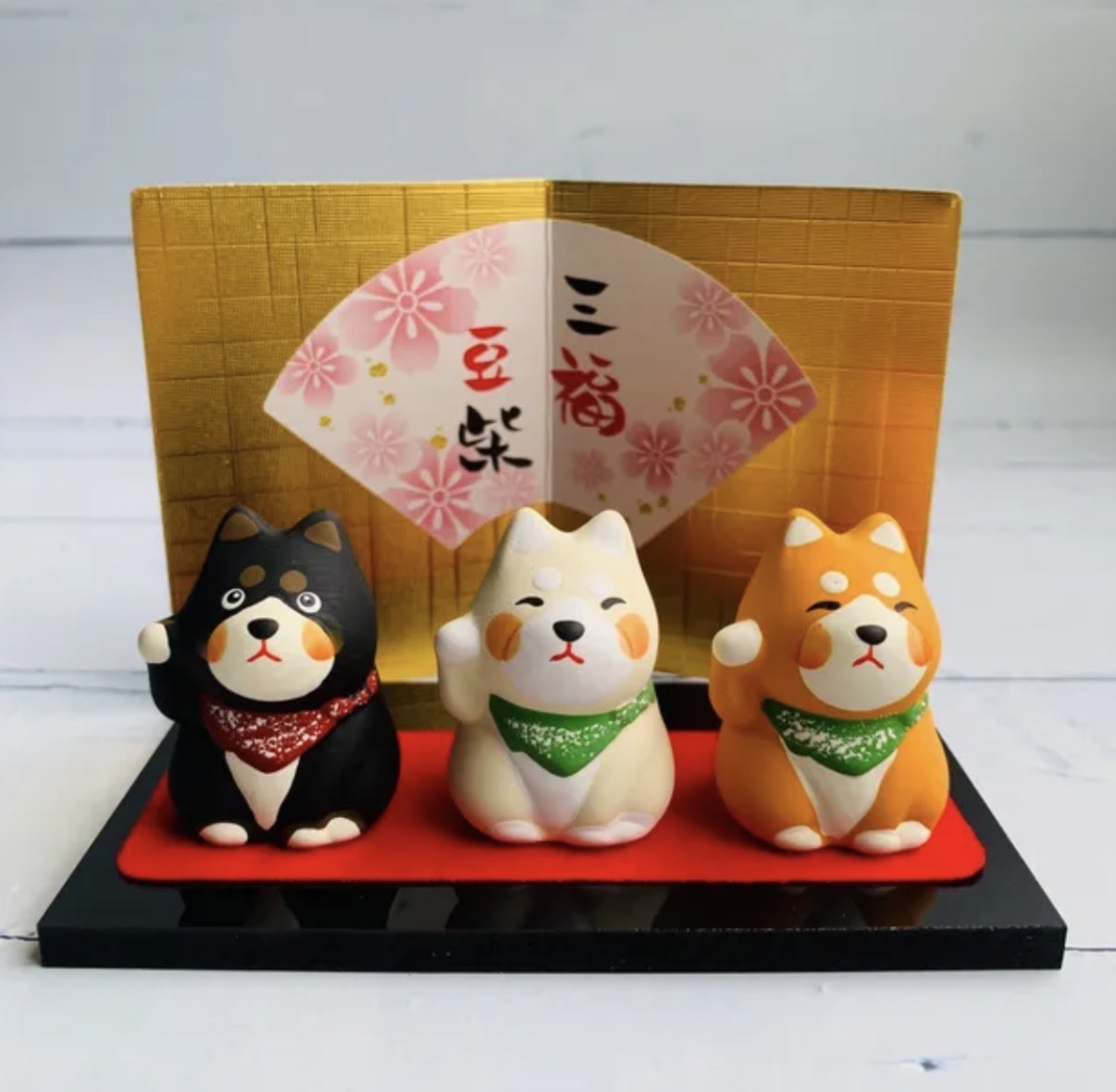 JP 緣起物 - 三福柴犬 19-394A