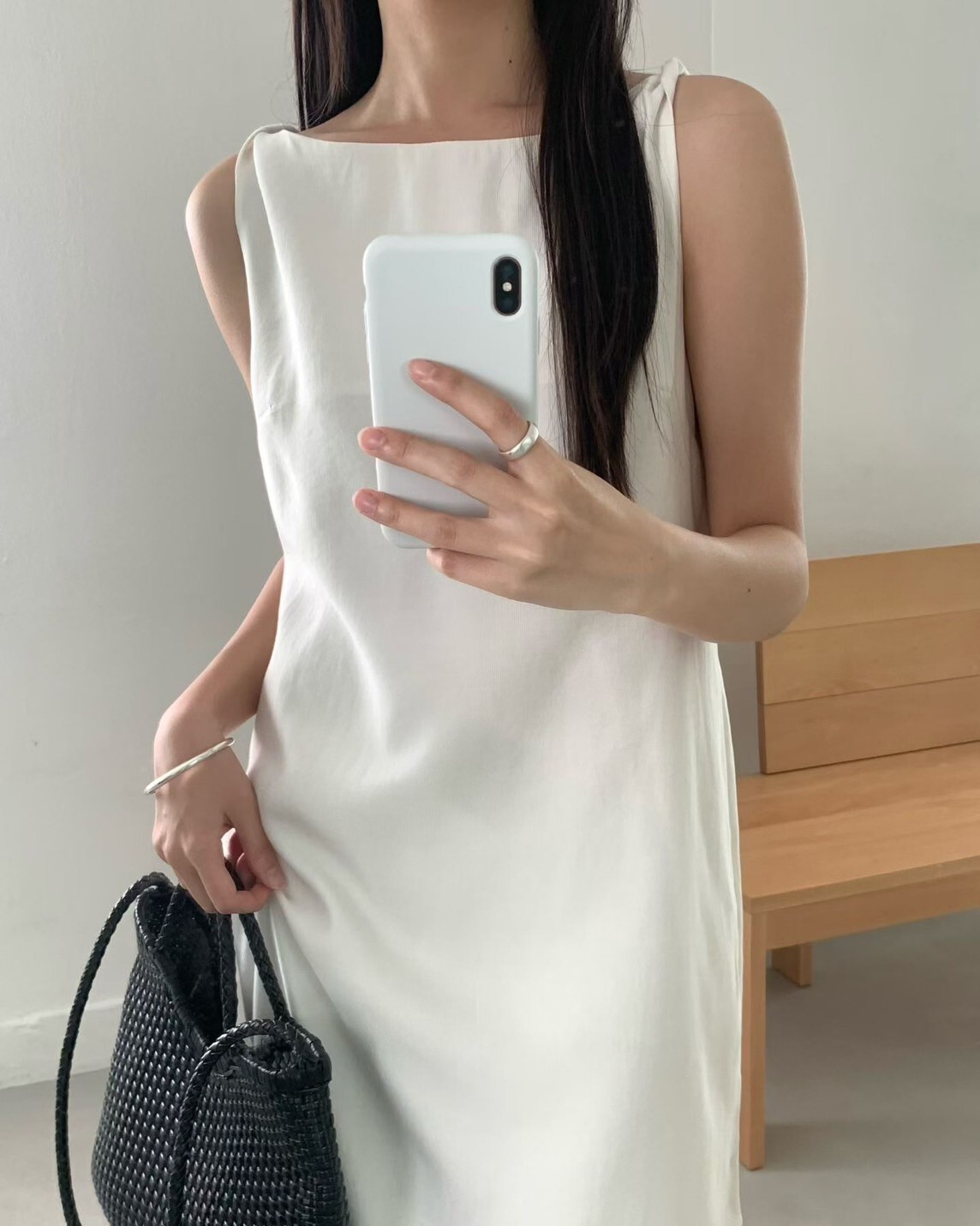 雙肩紐結後綁帶造型仙女長洋裝 / 2色